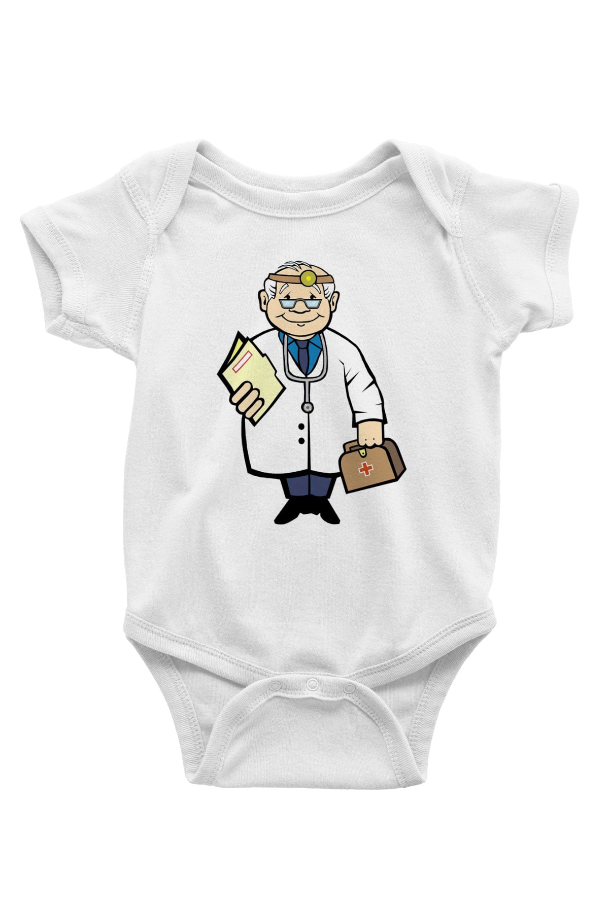 Doktor Beyaz Bebek Body - Zıbın
