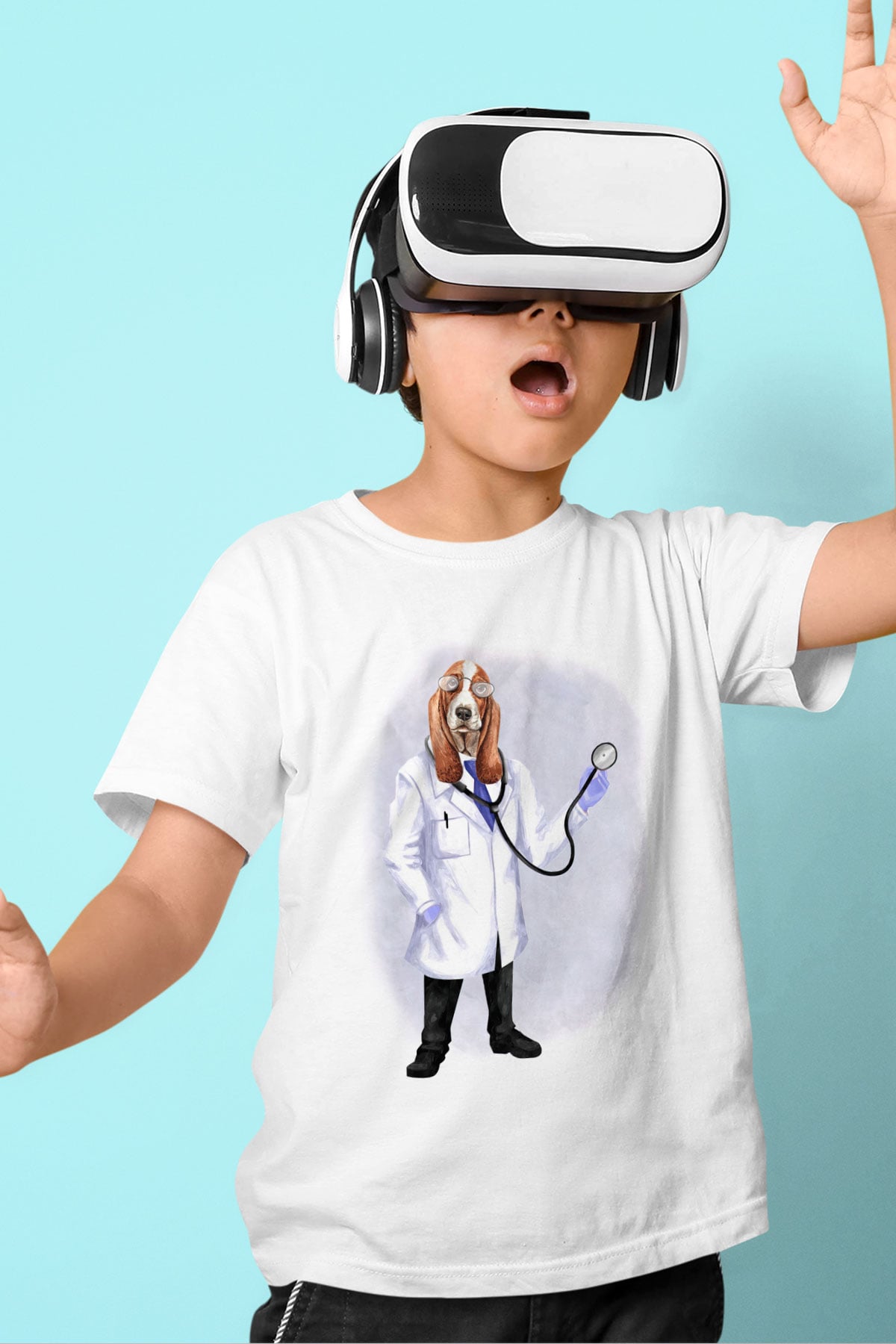 Doktor Beyaz Unisex Çocuk Tişört