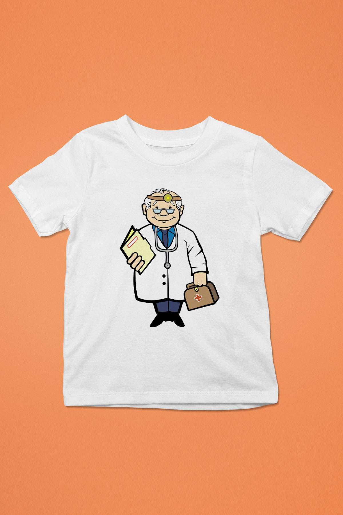 Doktor Beyaz Unisex Çocuk Tişört