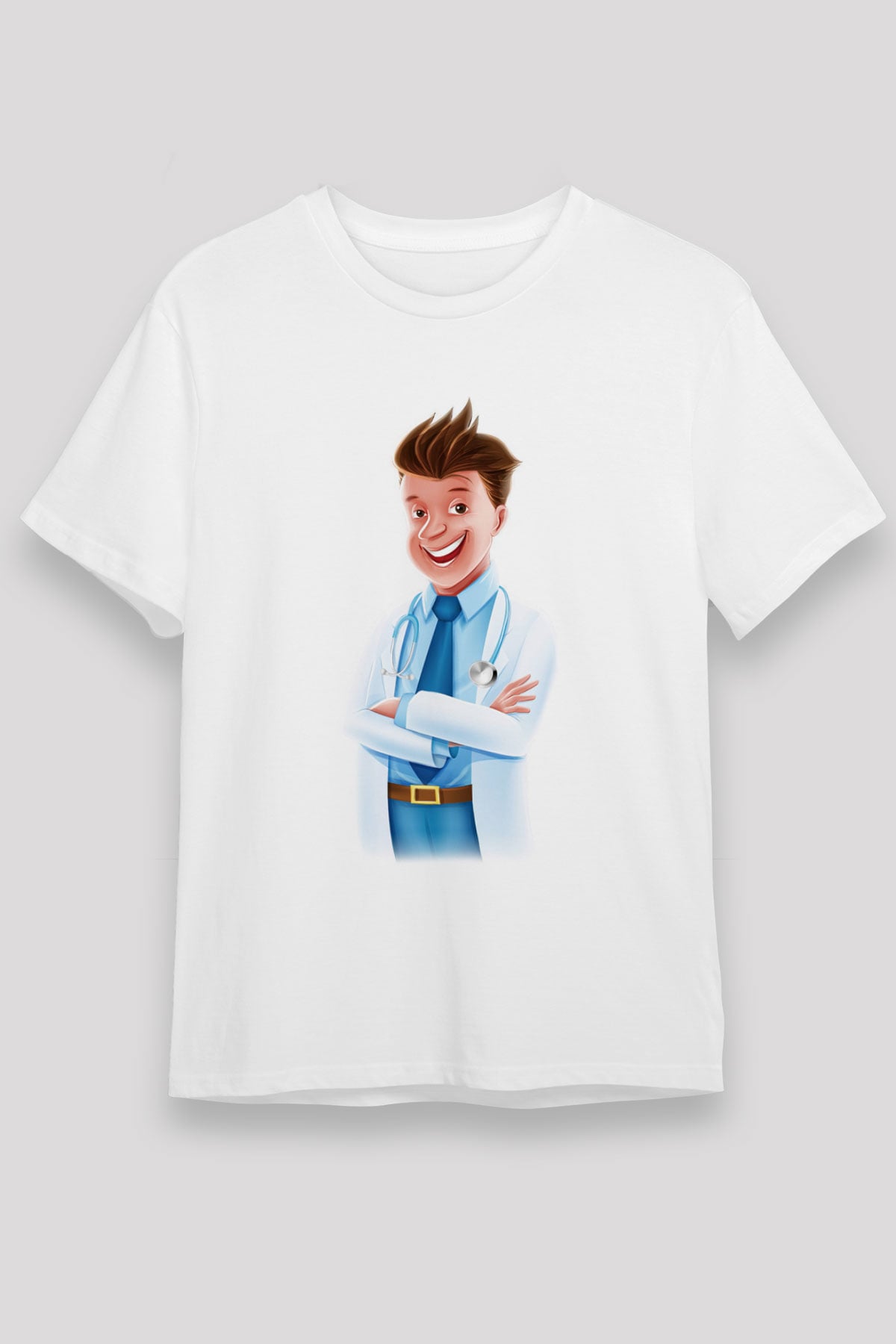 Doktor Beyaz Unisex Tişört T-Shirt - TişörtFabrikası