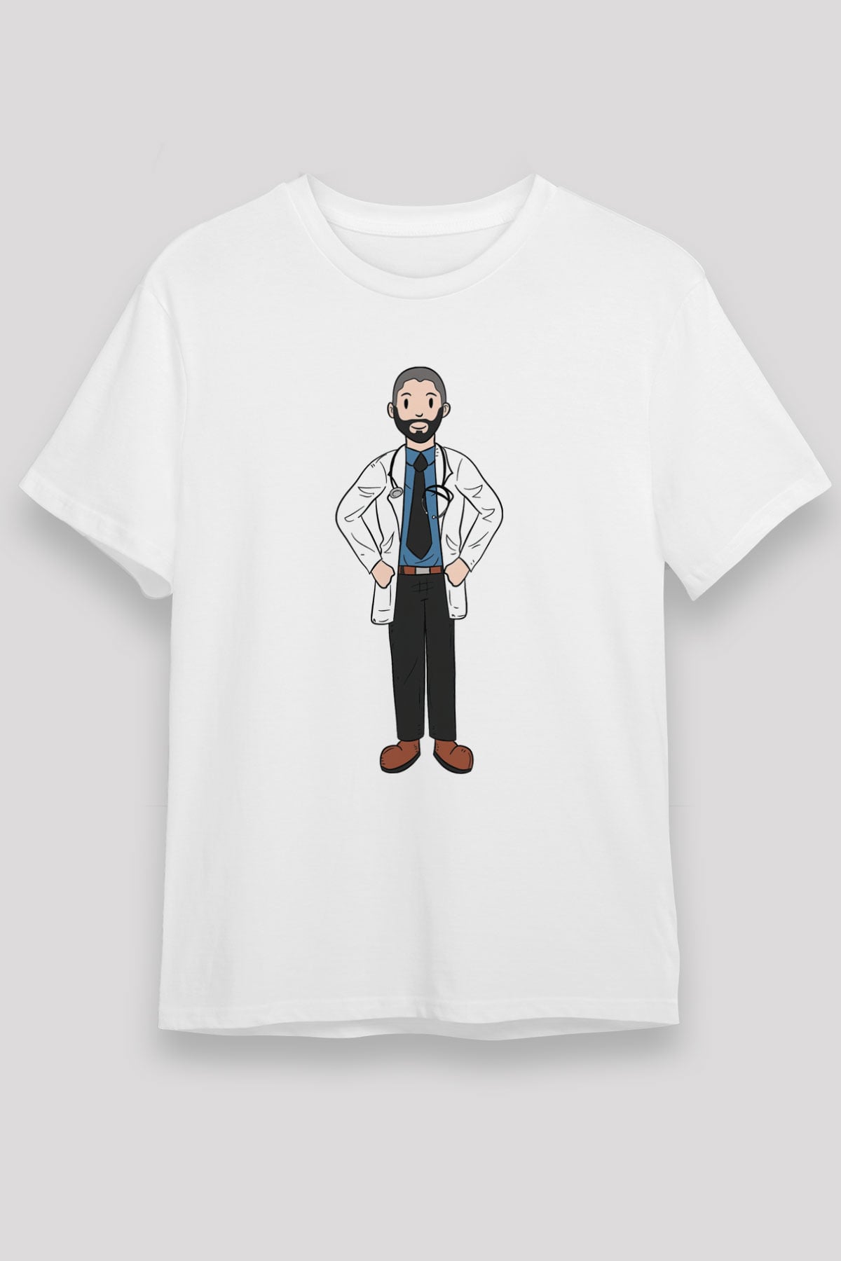 Doktor Beyaz Unisex Tişört T-Shirt - TişörtFabrikası