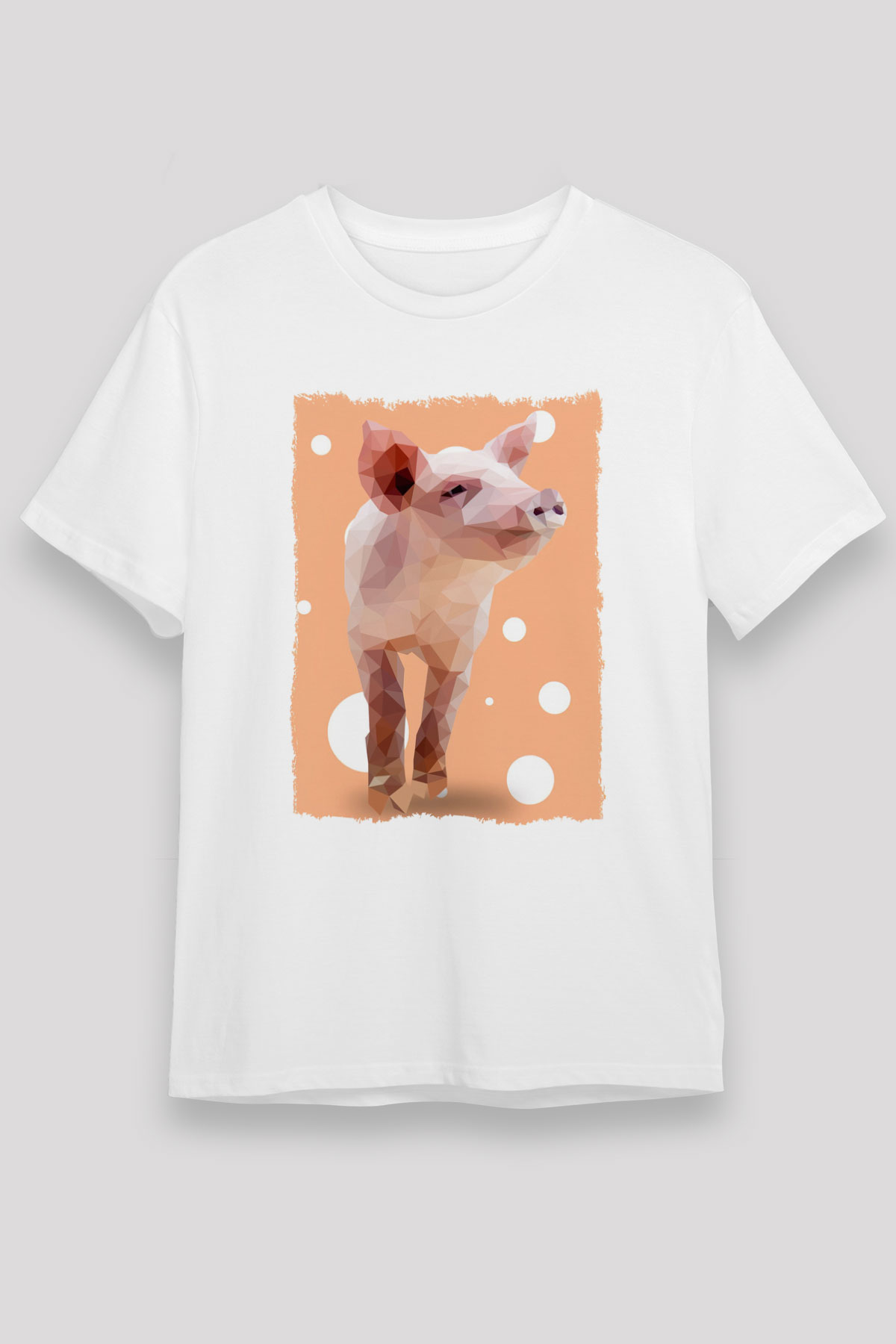 Domuz Beyaz Unisex Tişört T-Shirt - TişörtFabrikası