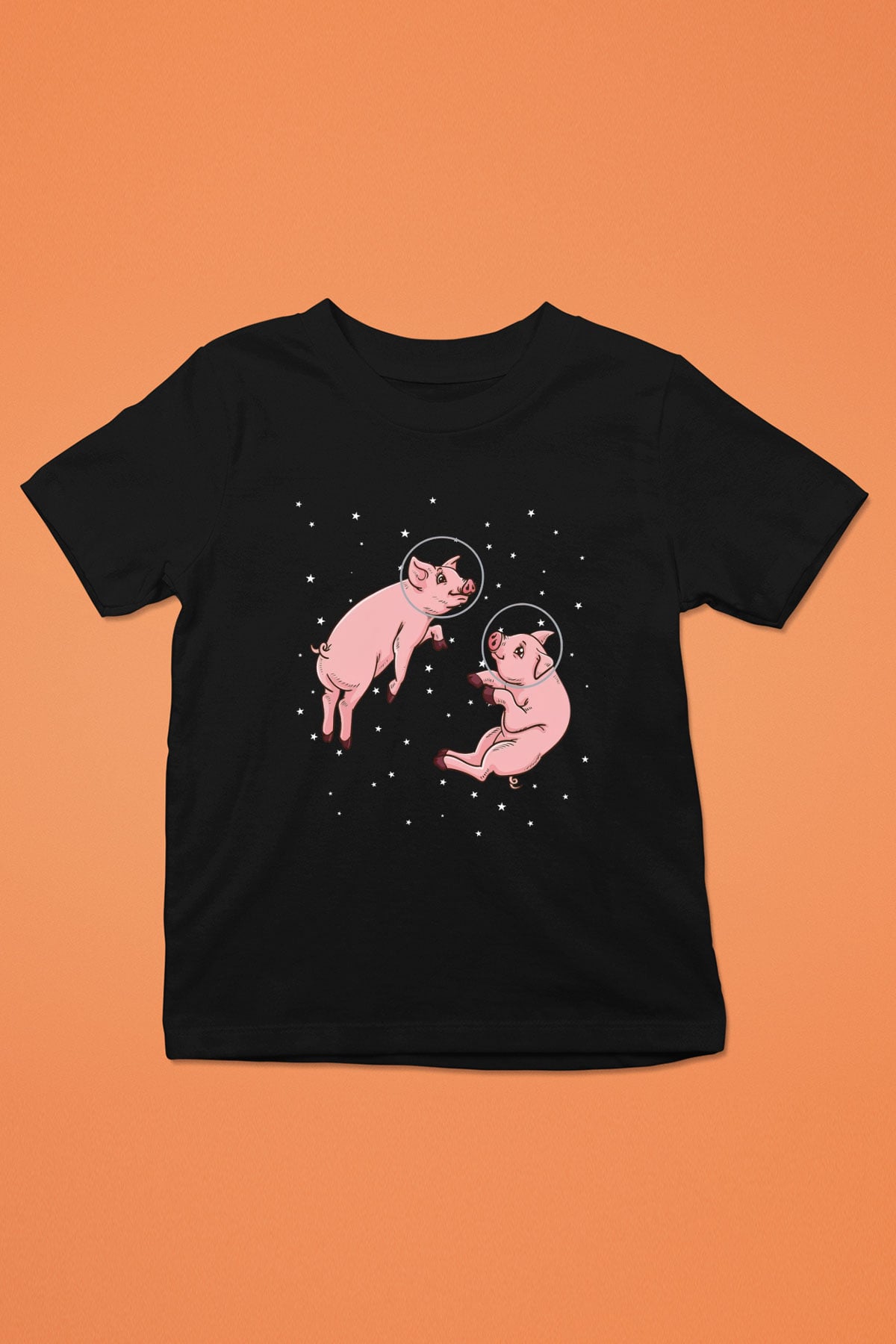 Domuz Siyah Unisex Çocuk Tişört