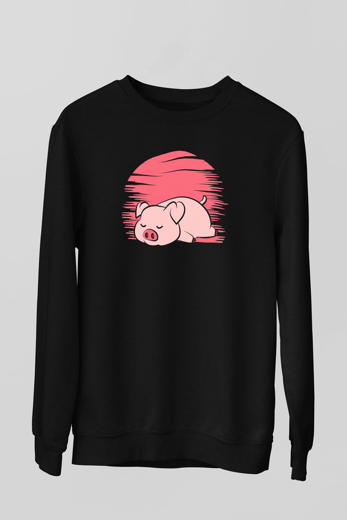 Domuz Siyah Unisex Sweatshirt