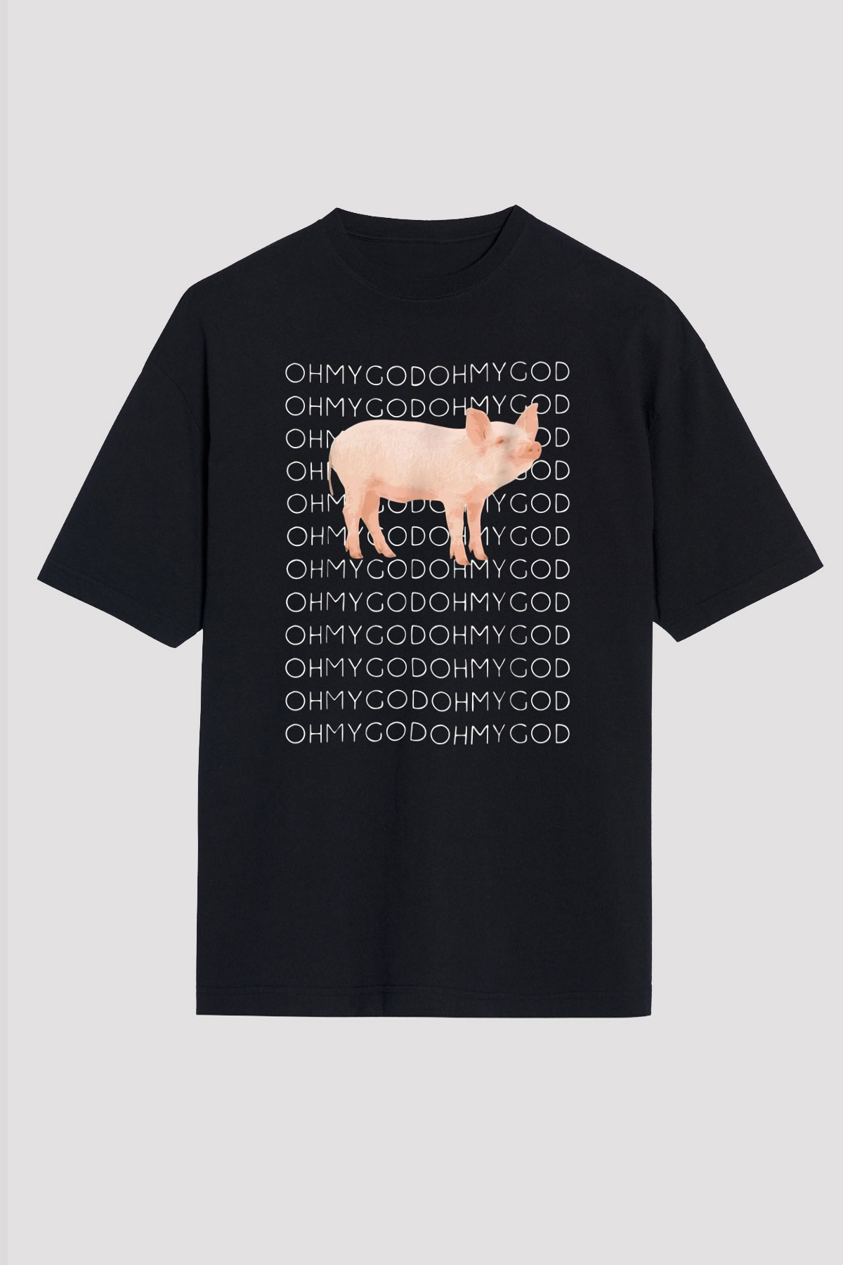 Domuz Siyah Oversize Tişört Oversize T-shirt - TişörtFabrikası