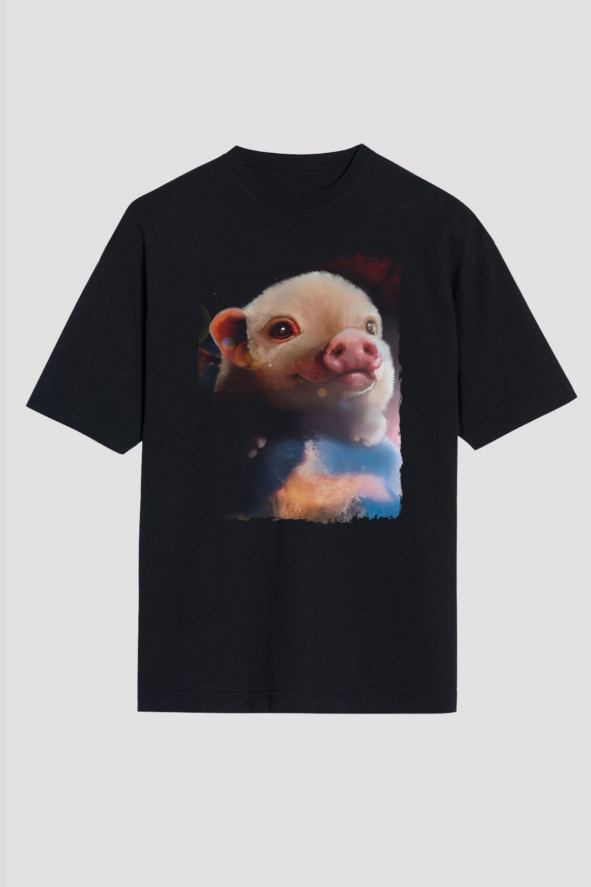 Domuz Siyah Oversize Tişört Oversize T-shirt - TişörtFabrikası