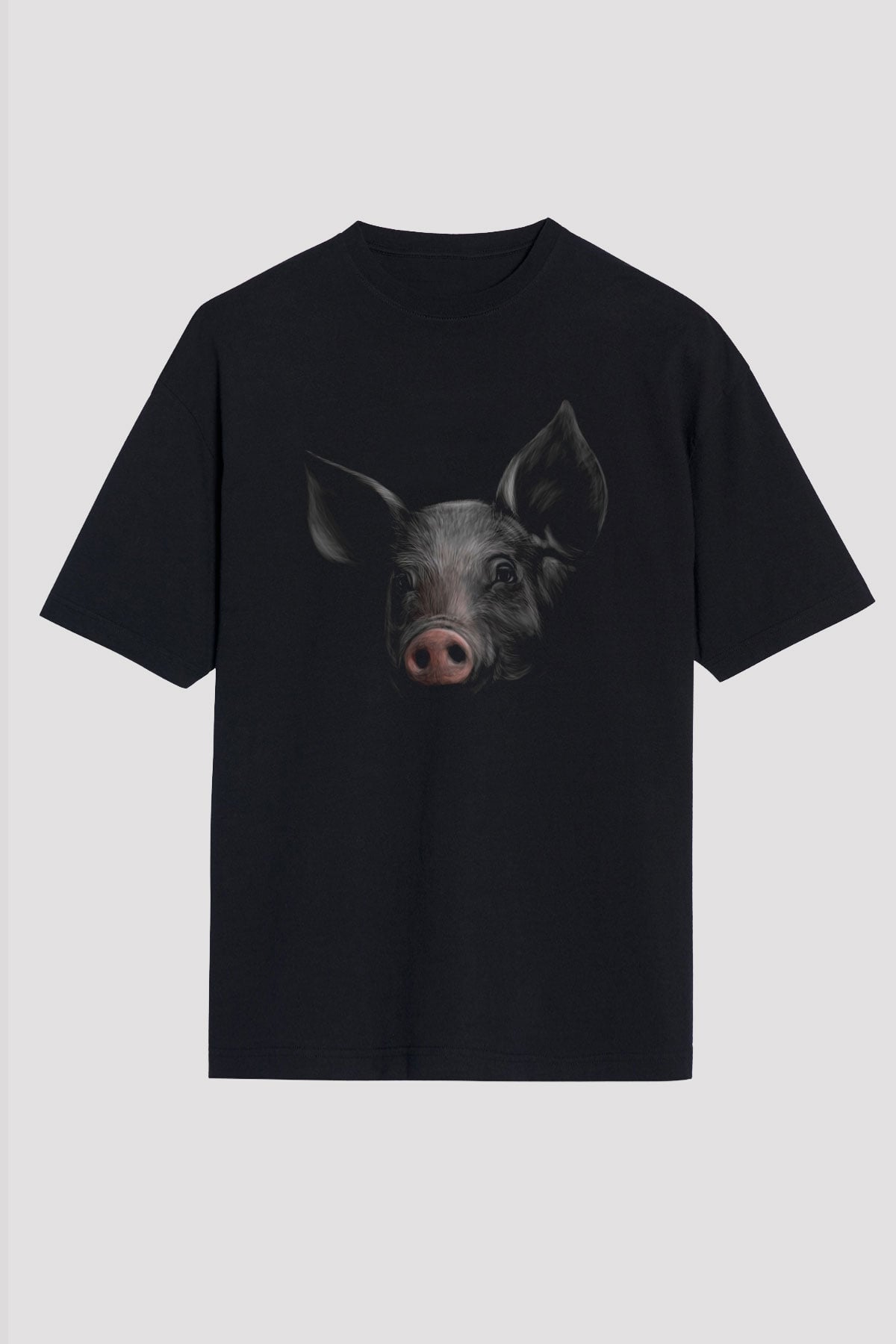 Domuz Siyah Oversize Tişört Oversize T-shirt - TişörtFabrikası