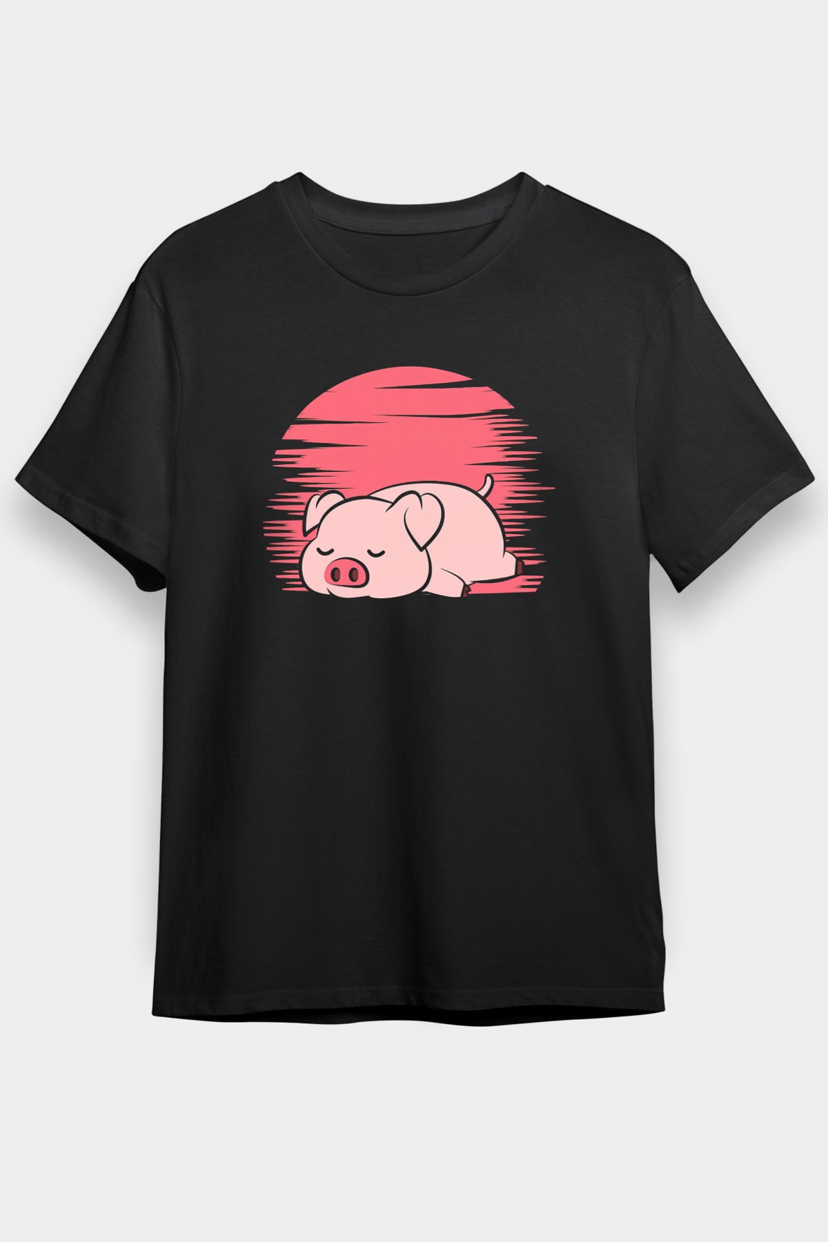 Domuz Siyah Unisex Tişört T-Shirt - TişörtFabrikası