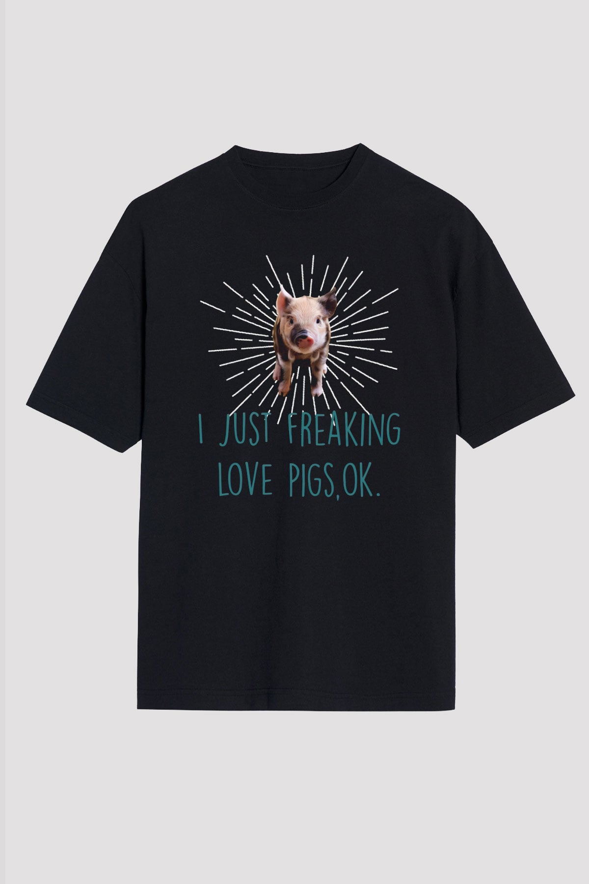 Domuz Siyah Oversize Tişört Oversize T-shirt - TişörtFabrikası