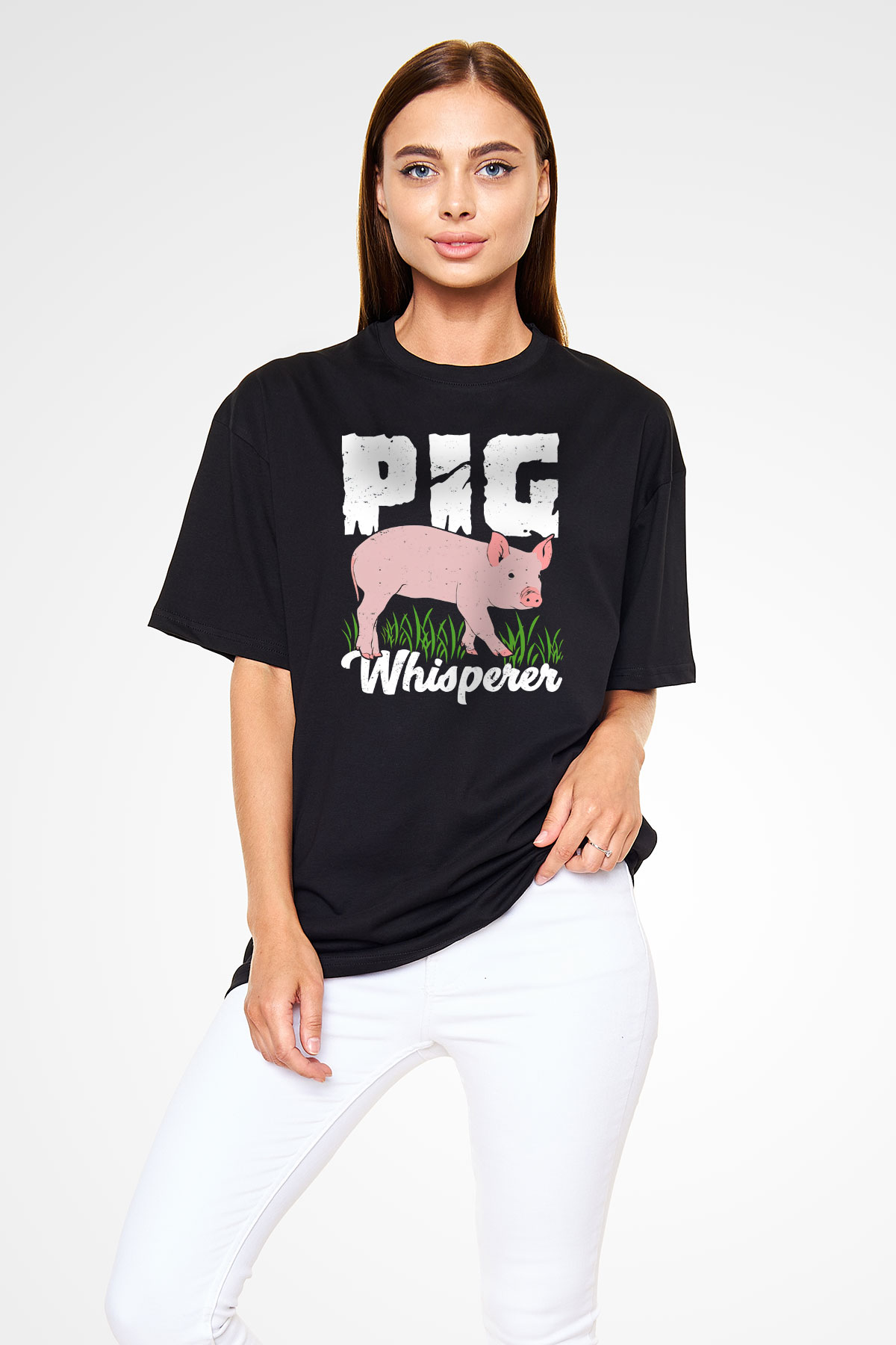 Domuz Siyah Oversize Tişört Oversize T-shirt - TişörtFabrikası