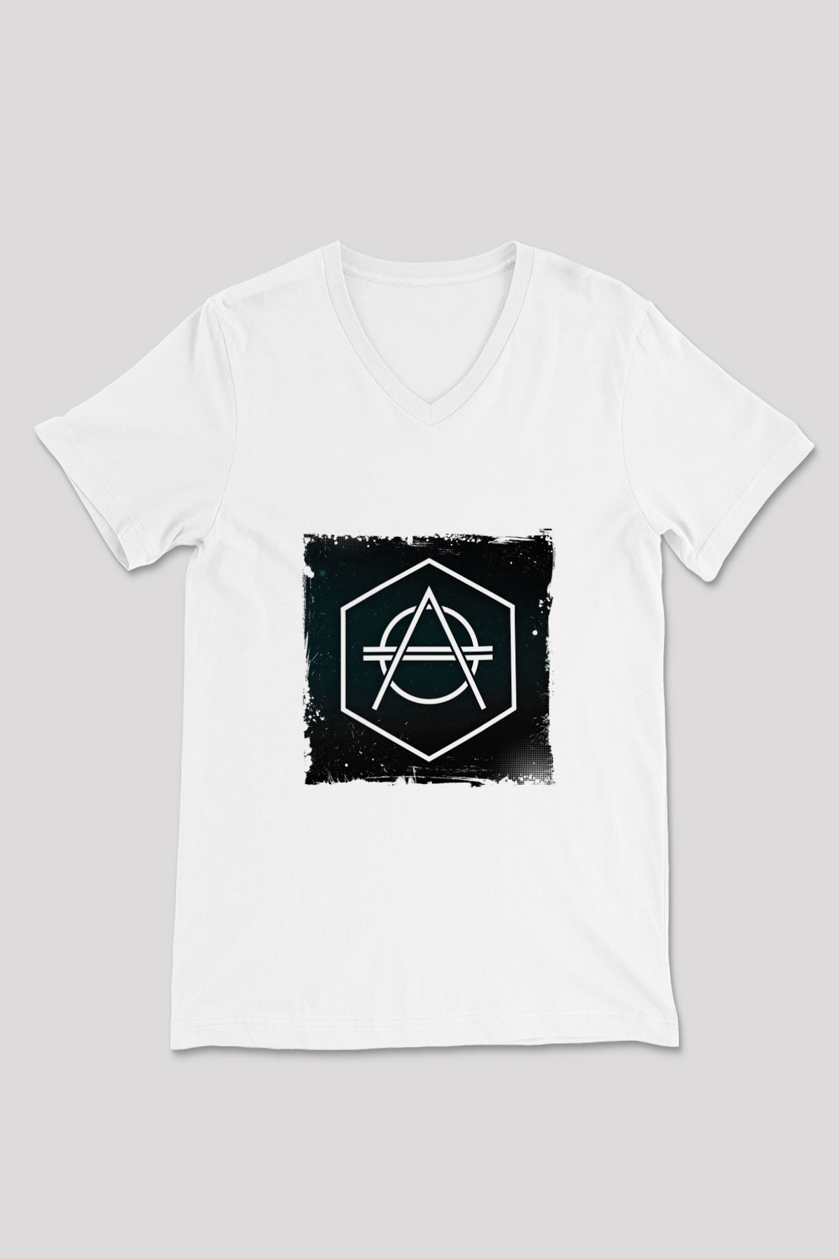 Don Diablo Baskılı Beyaz V Yaka Unisex Tişört