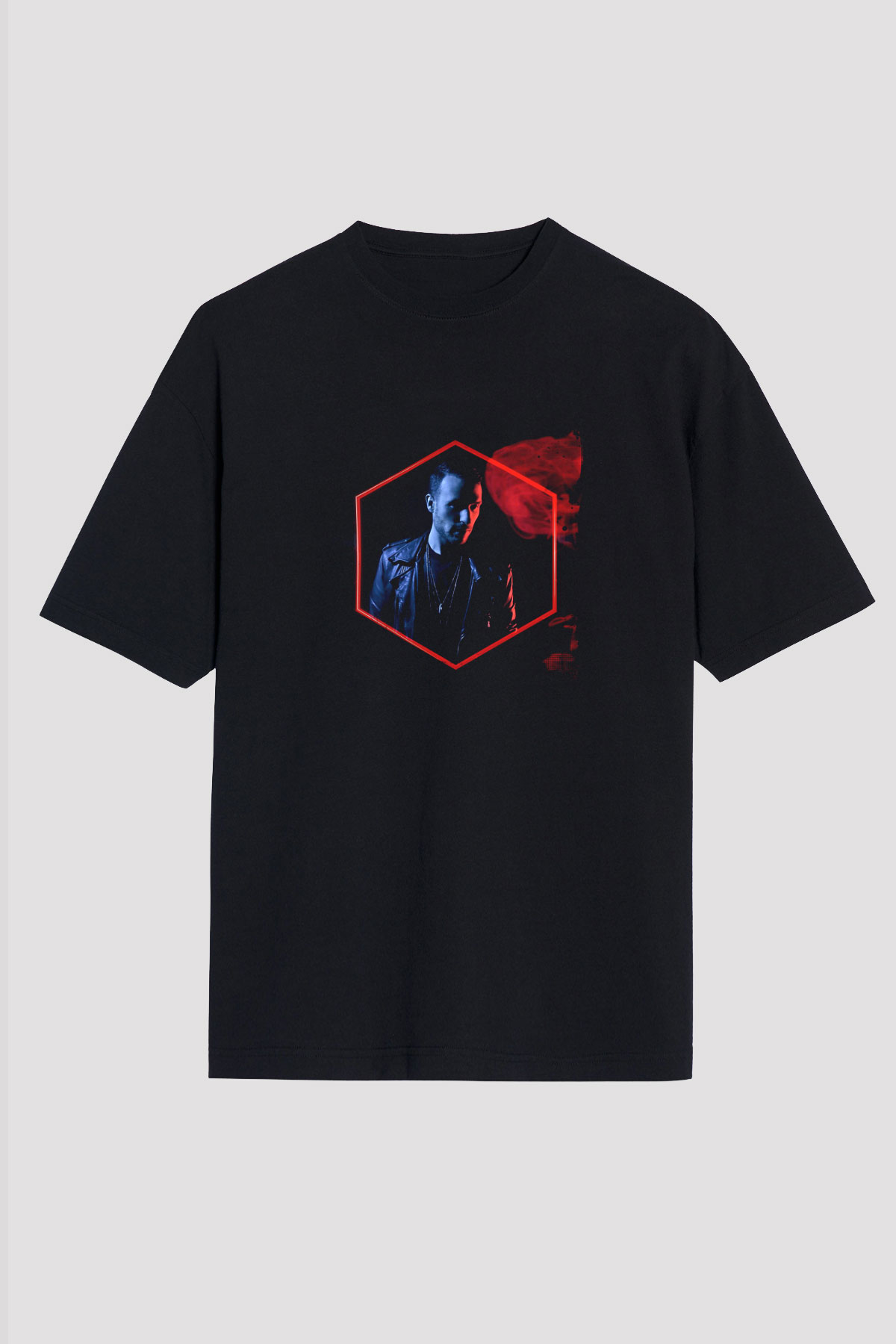 Don Diablo Baskılı Unisex Oversize Siyah Tişört