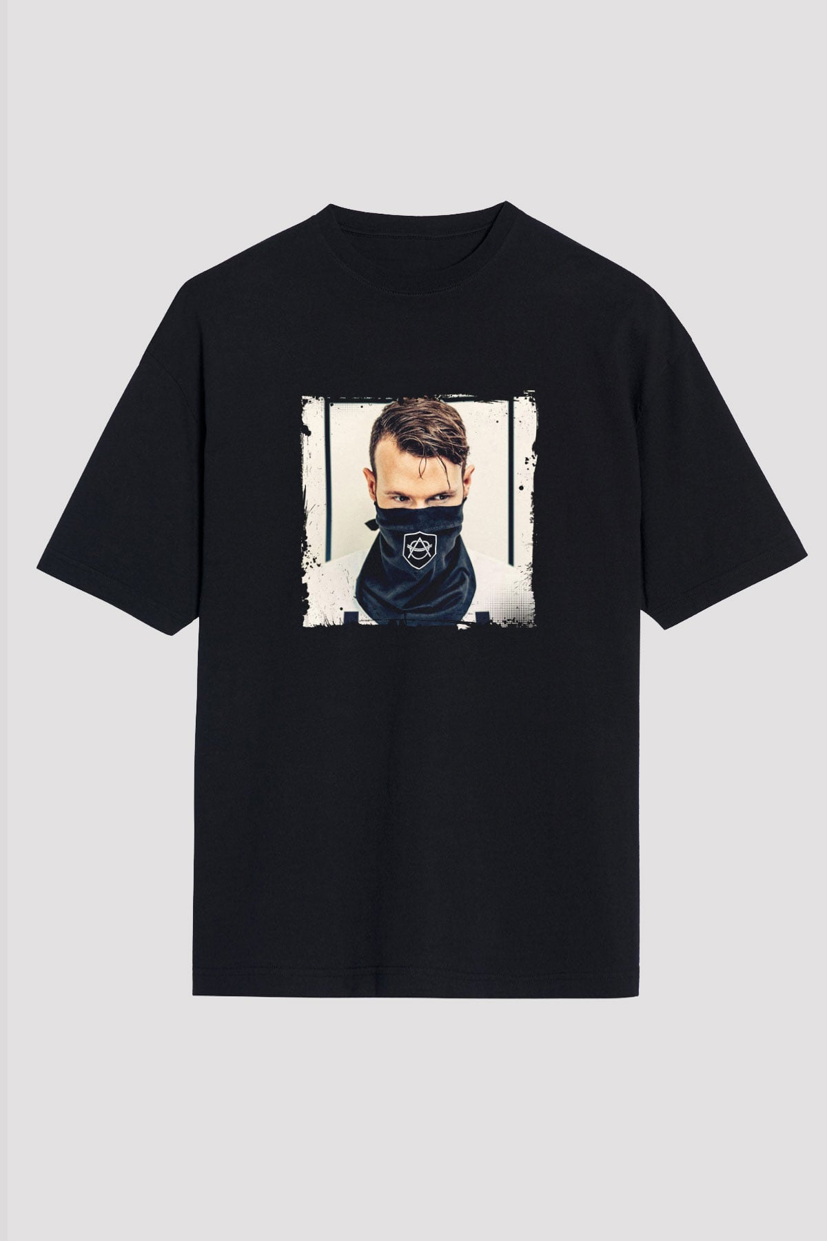Don Diablo Baskılı Unisex Oversize Siyah Tişört