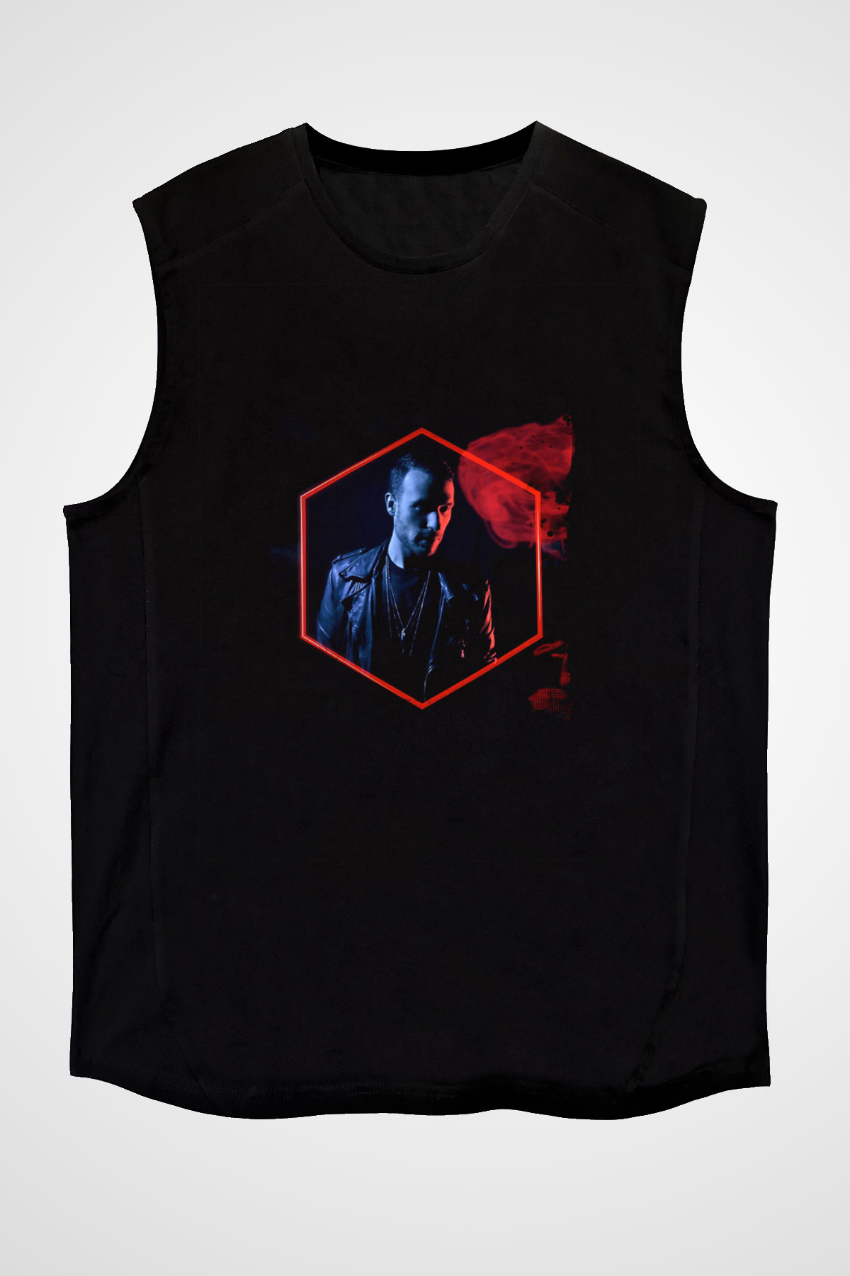Don Diablo Baskılı Unisex Siyah Kolsuz Tişört
