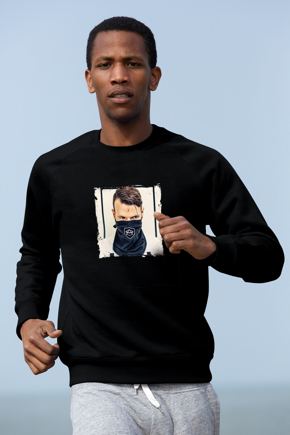 Don Diablo Baskılı Unisex Siyah Sweatshirt