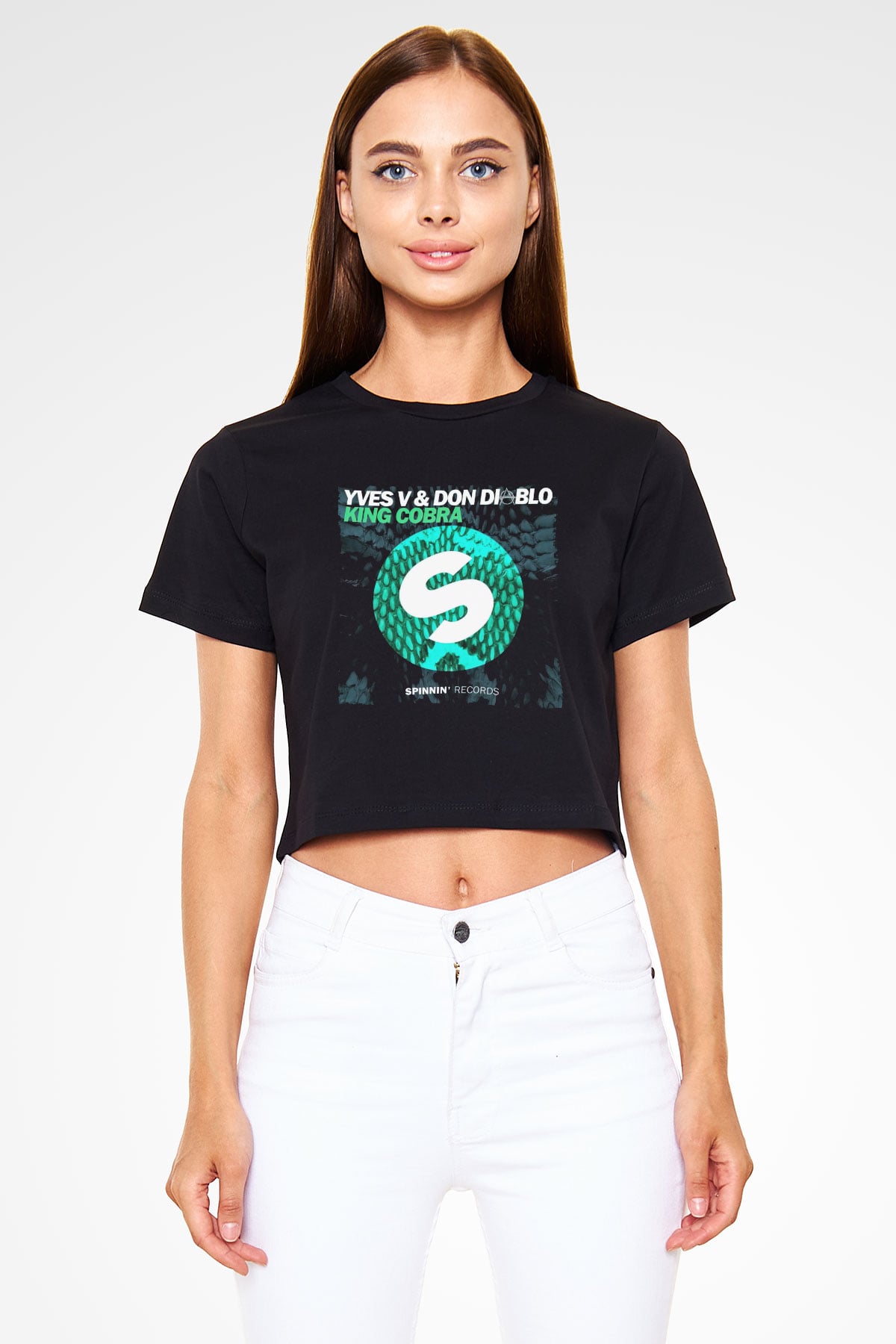 Don Diablo Siyah Crop Top Tişört