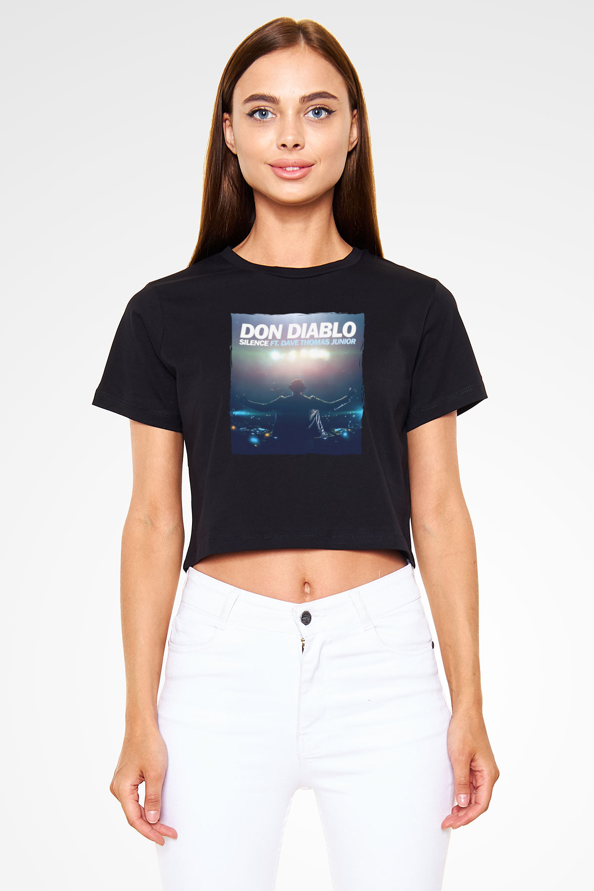 Don Diablo Siyah  Crop Top Tişört