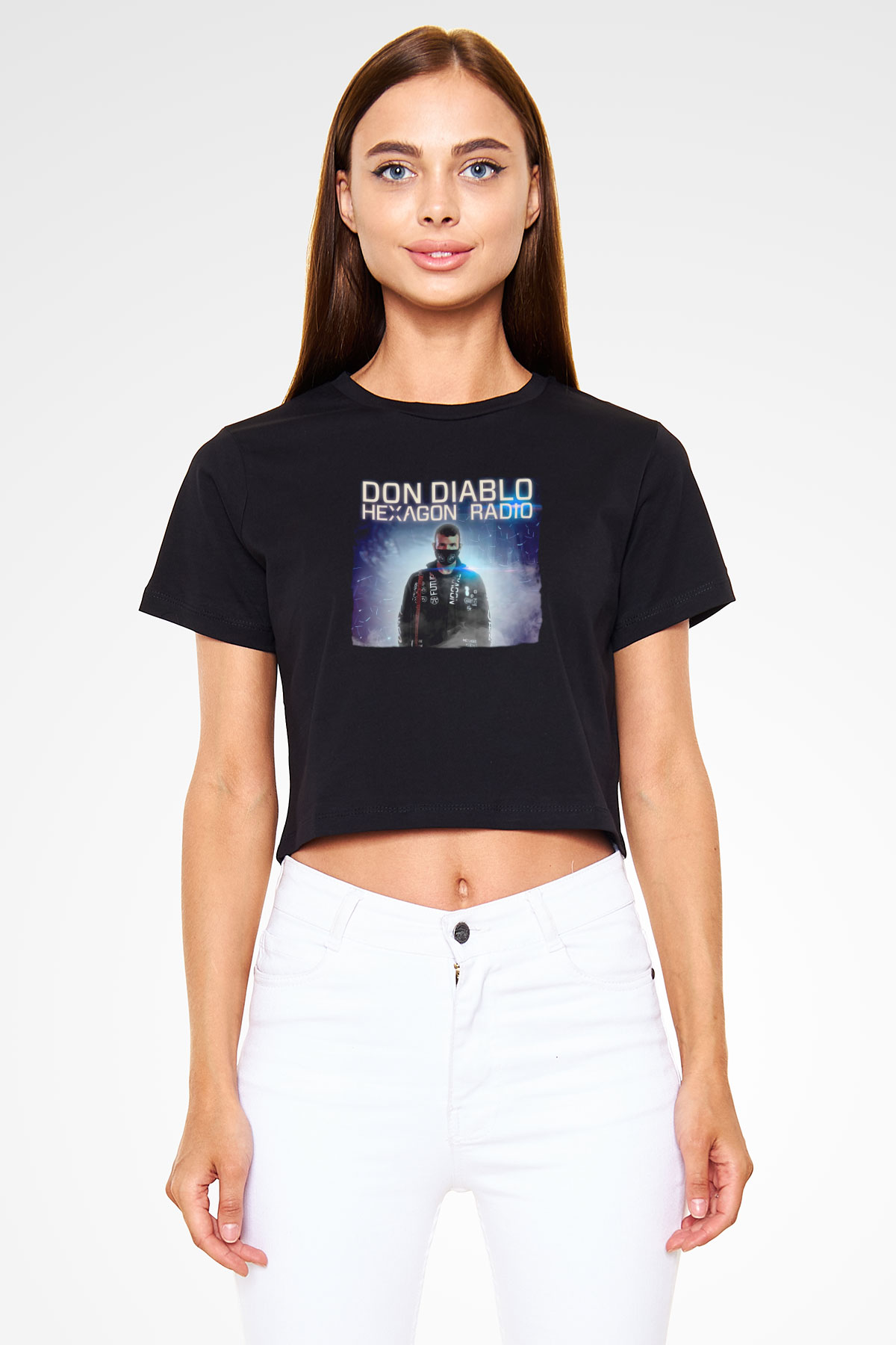 Don Diablo Siyah  Crop Top Tişört