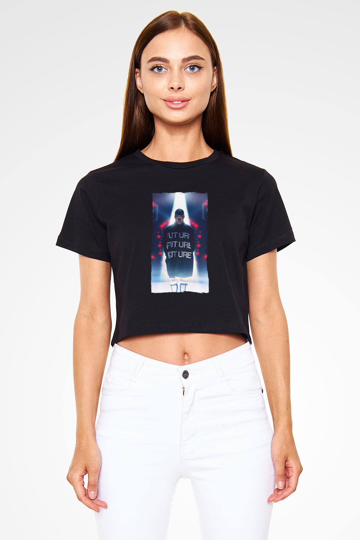 Don Diablo Siyah  Crop Top Tişört