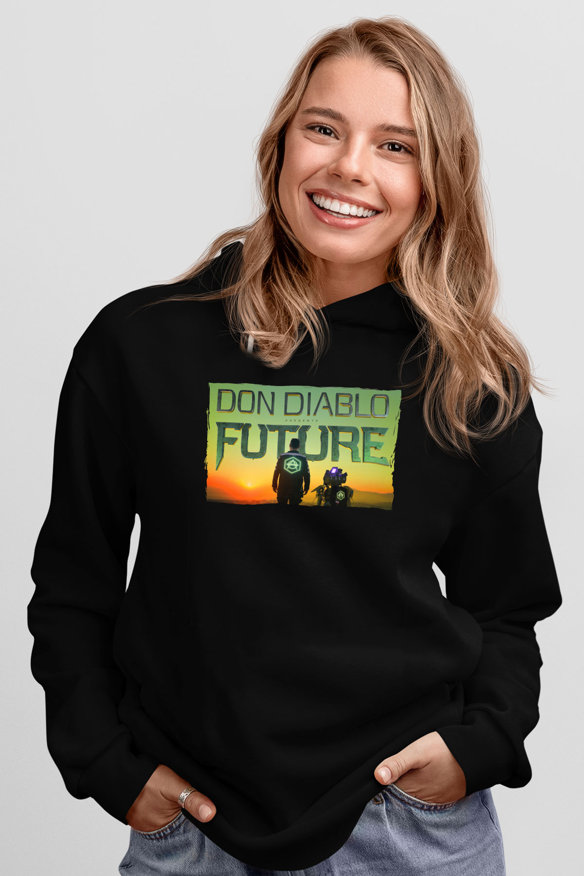 Don Diablo Siyah Unisex Kapüşonlu Sweatshirt