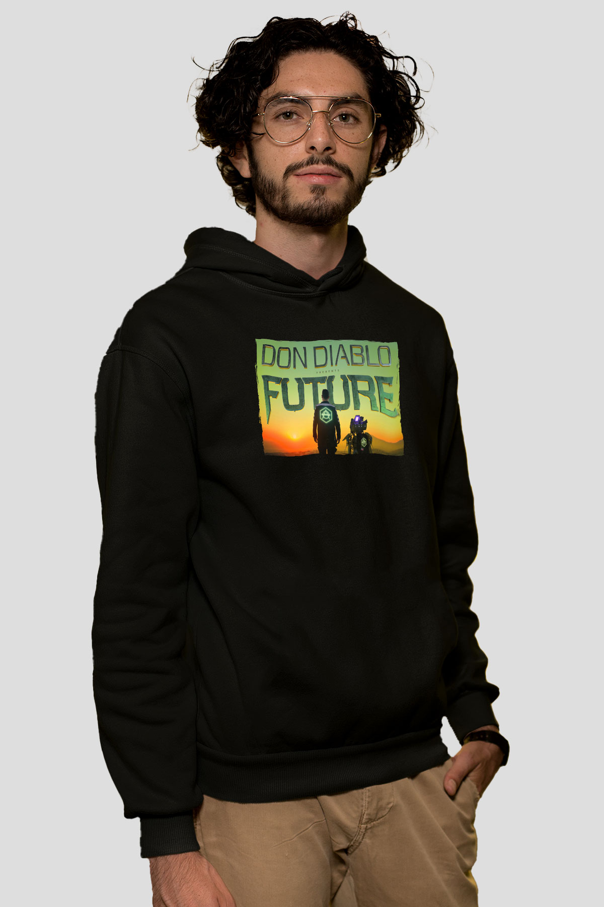 Don Diablo Siyah Unisex Kapüşonlu Sweatshirt