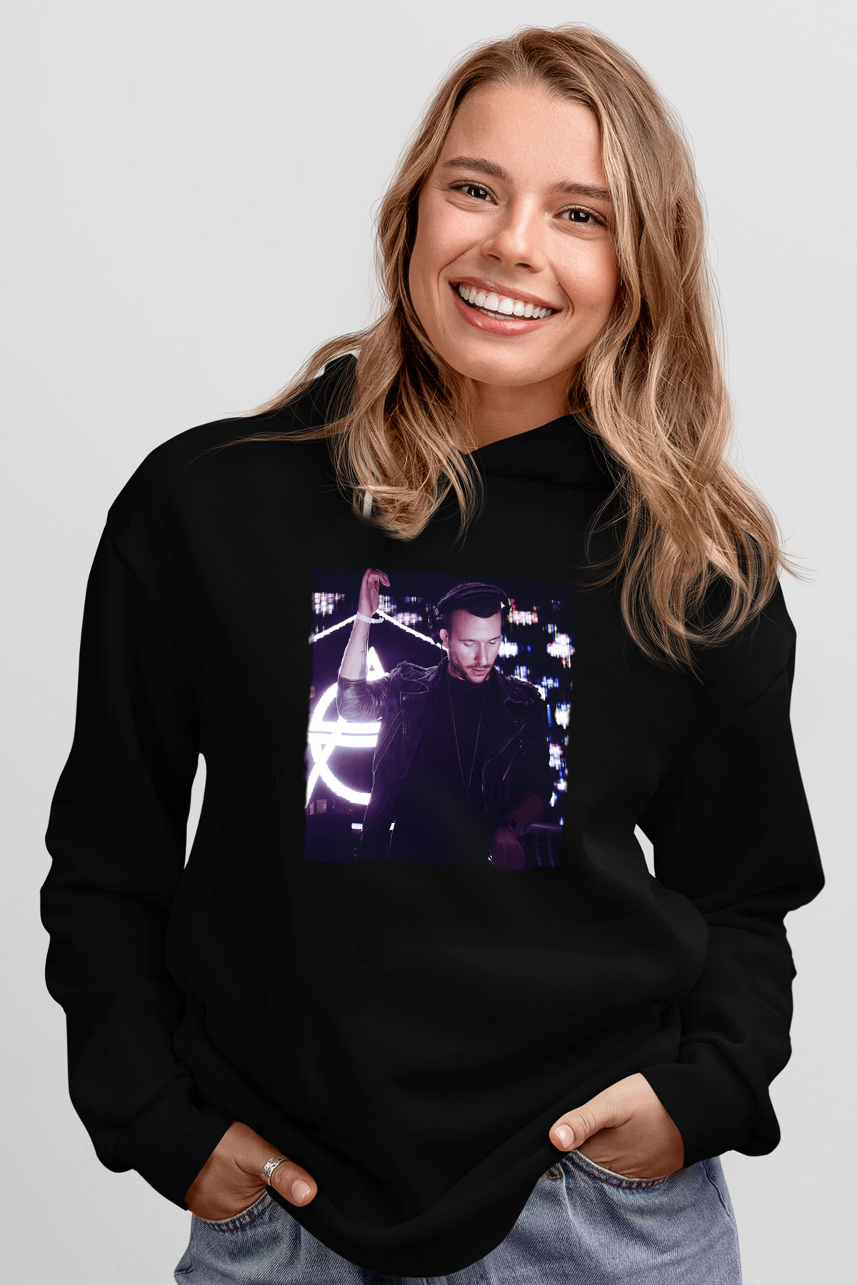 Don Diablo Siyah Unisex Kapüşonlu Sweatshirt