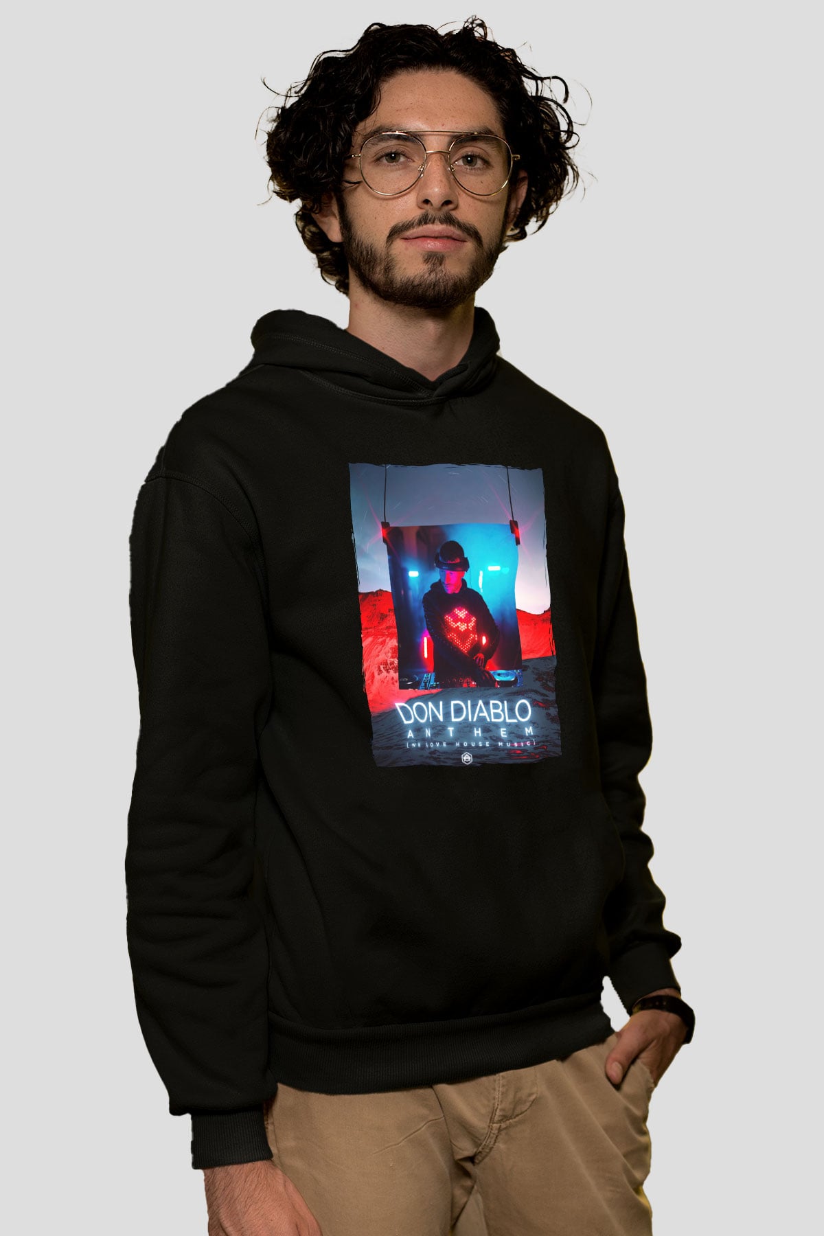Don Diablo Siyah Unisex Kapüşonlu Sweatshirt