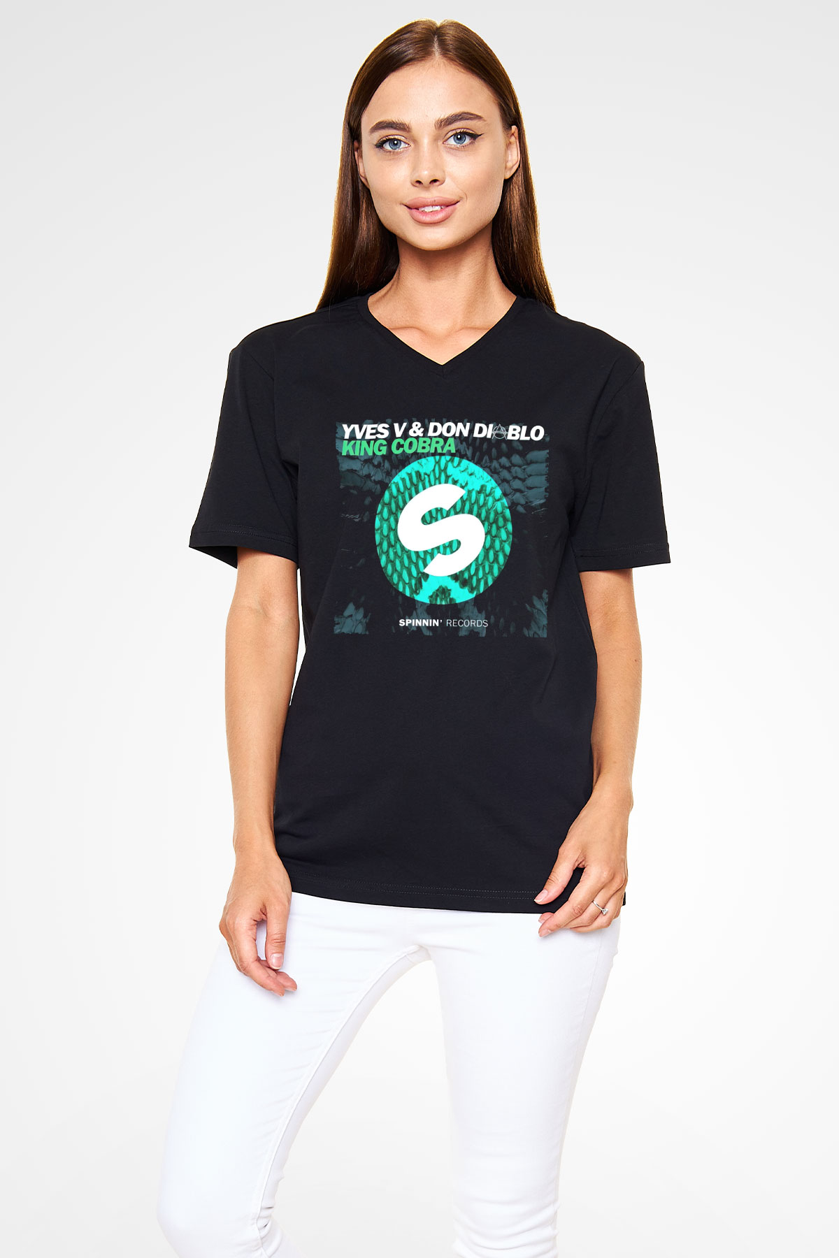 Don Diablo Siyah Unisex V Yaka Tişört T-Shirt