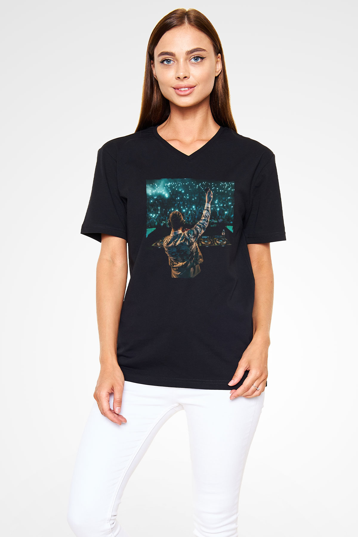 Don Diablo Siyah Unisex V Yaka Tişört