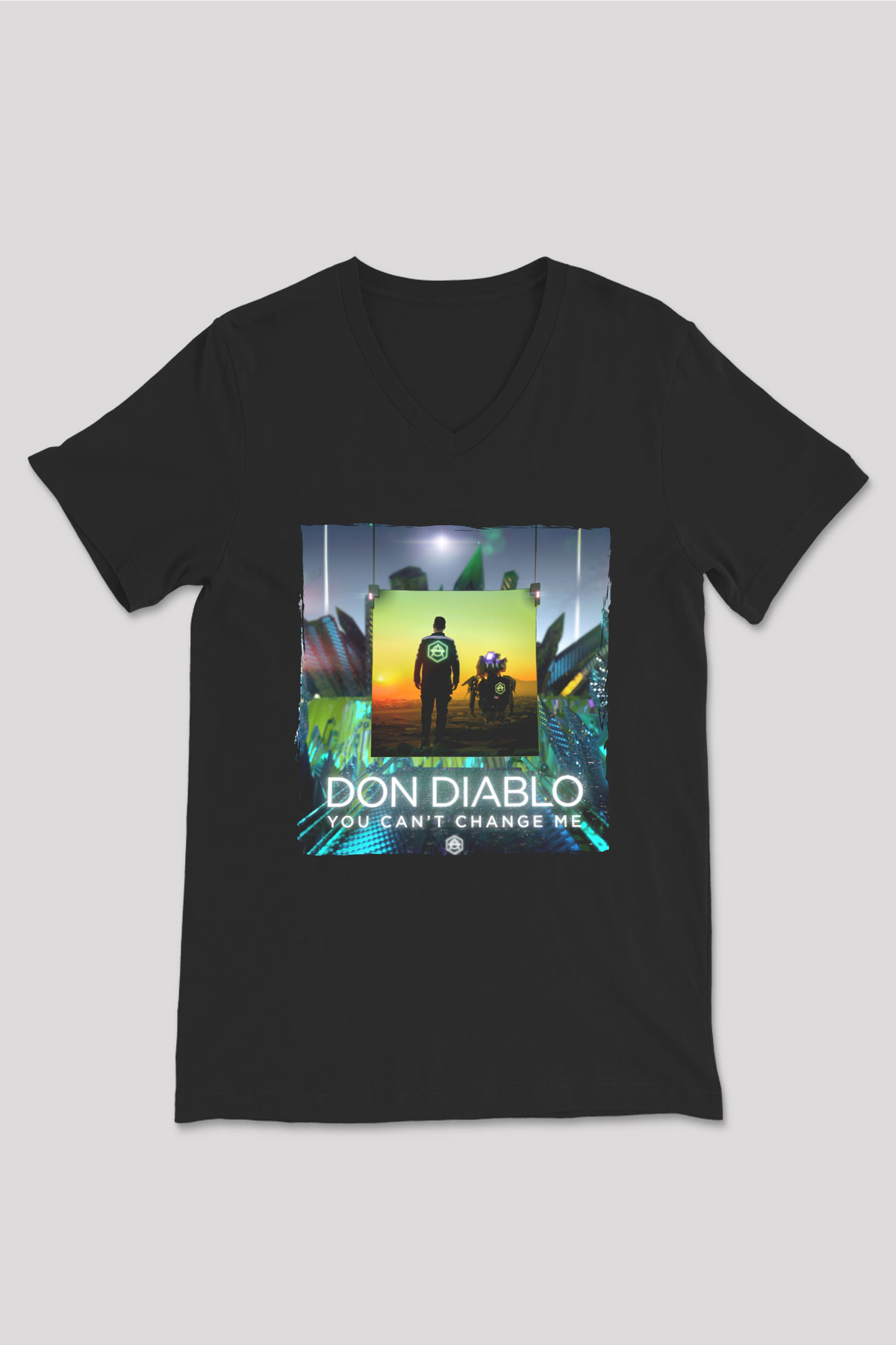 Don Diablo Siyah Unisex V Yaka Tişört