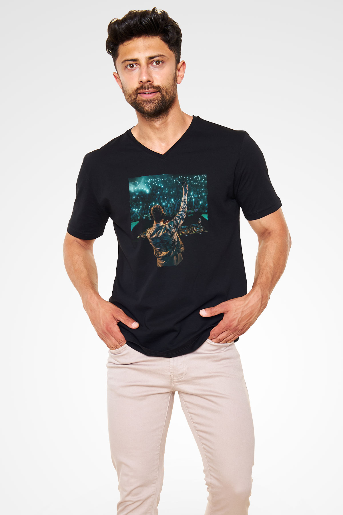 Don Diablo Siyah Unisex V Yaka Tişört