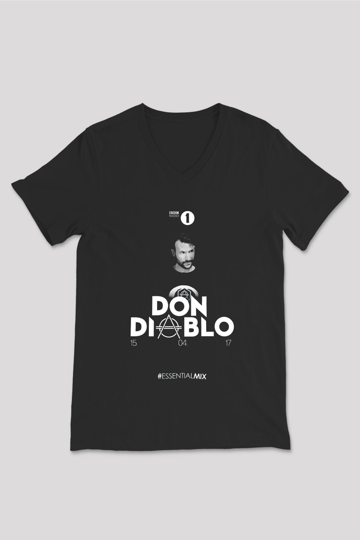 Don Diablo Siyah Unisex V Yaka Tişört