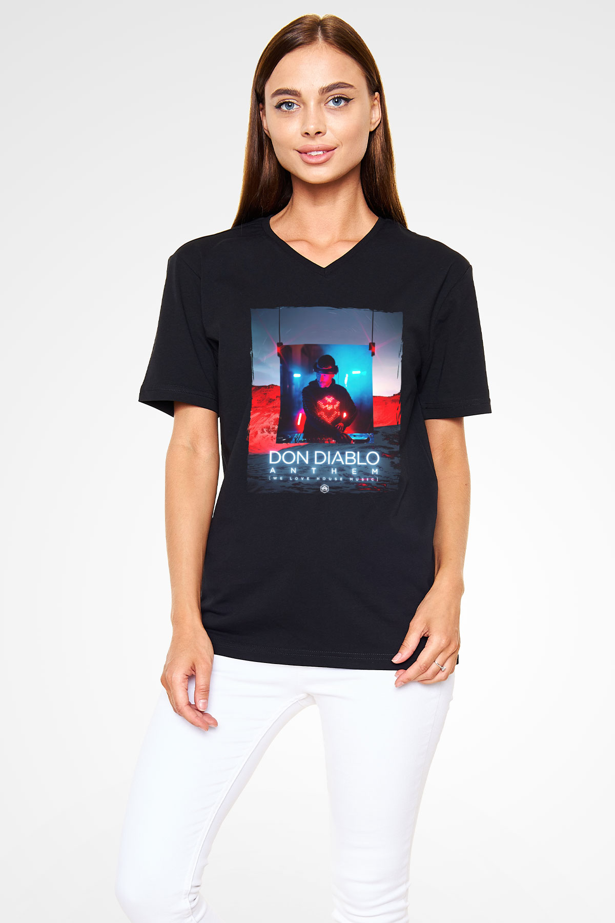Don Diablo Siyah Unisex V Yaka Tişört