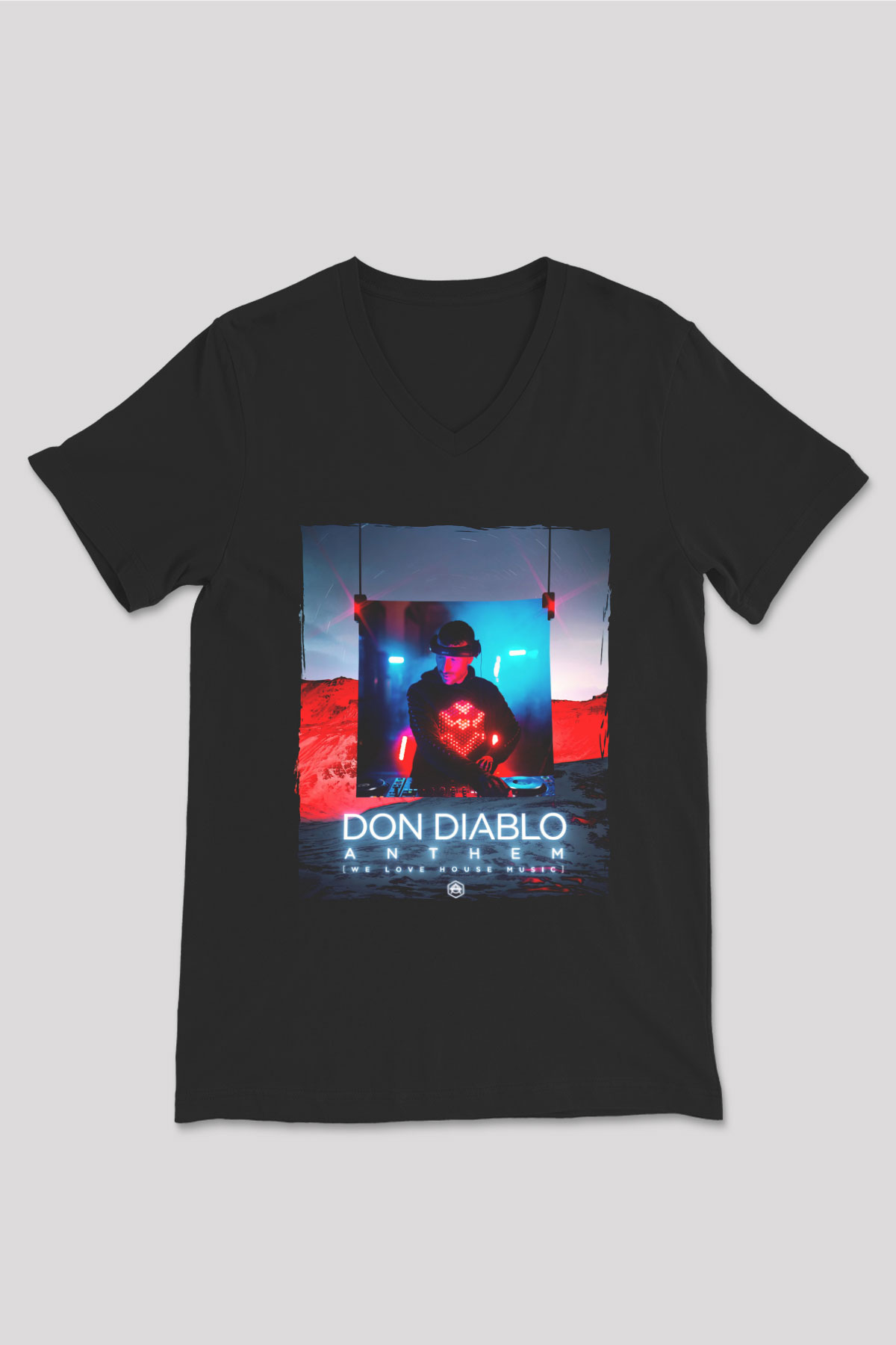 Don Diablo Siyah Unisex V Yaka Tişört