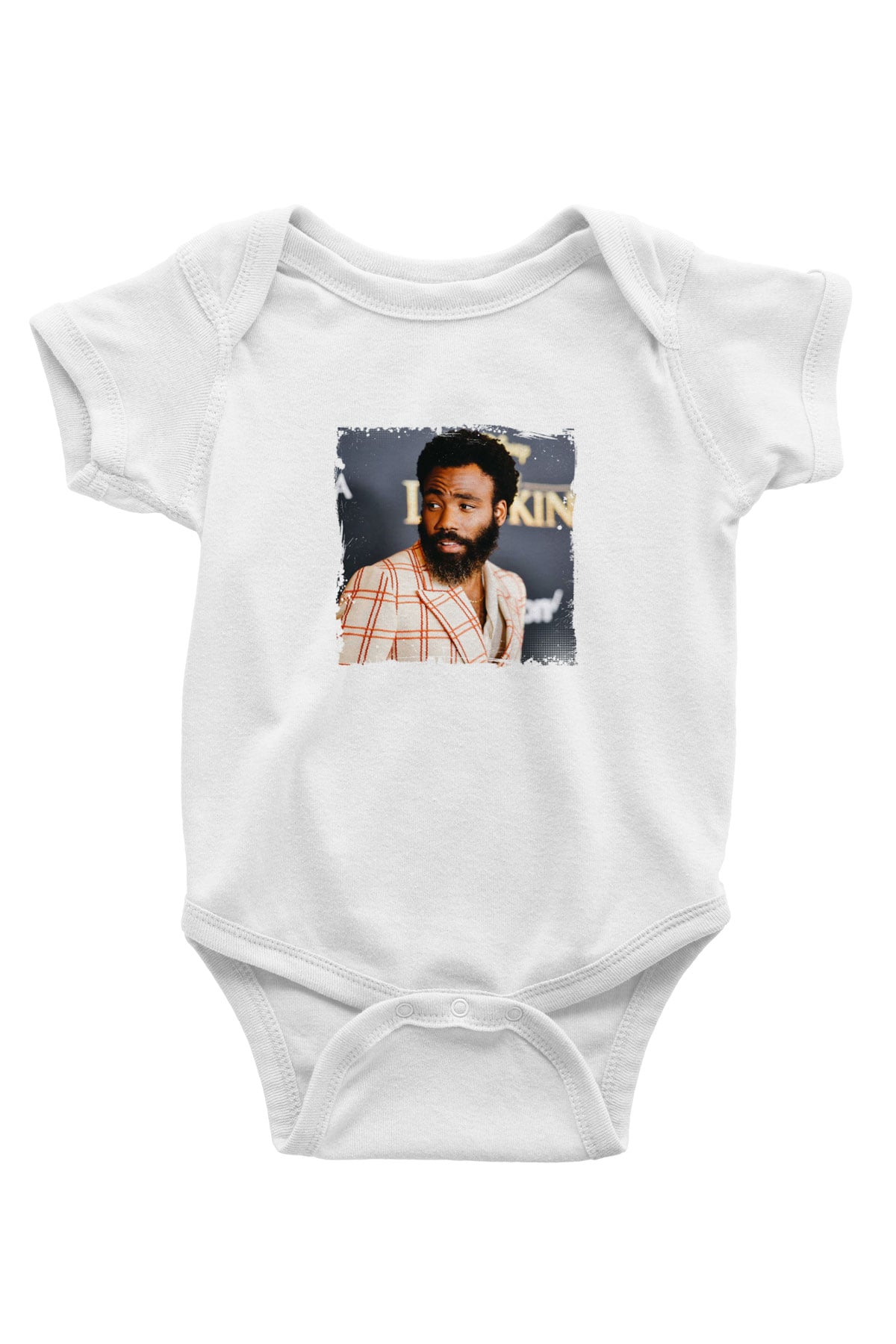 Donald Glover Baskılı Unisex Beyaz Bebek Body - Zıbın