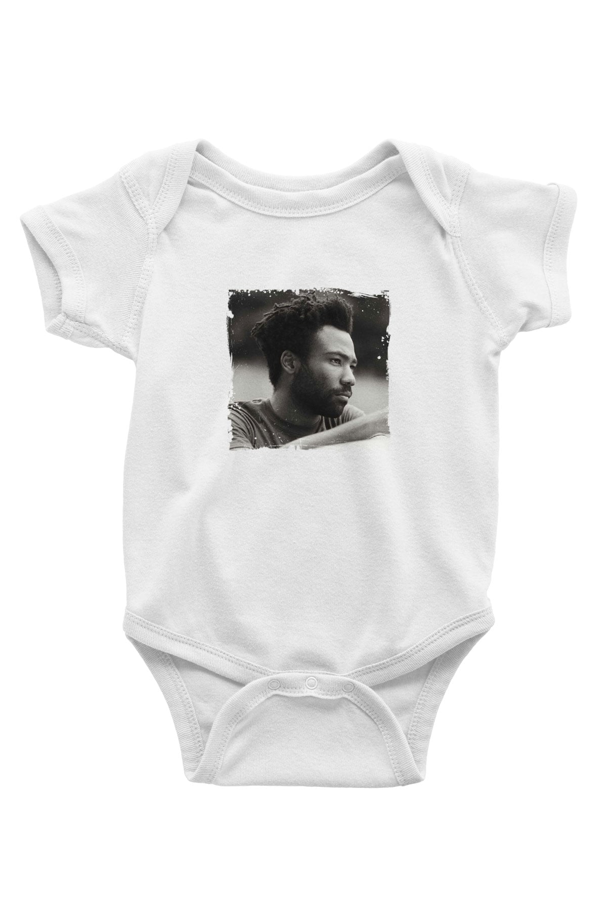 Donald Glover Baskılı Unisex Beyaz Bebek Body - Zıbın