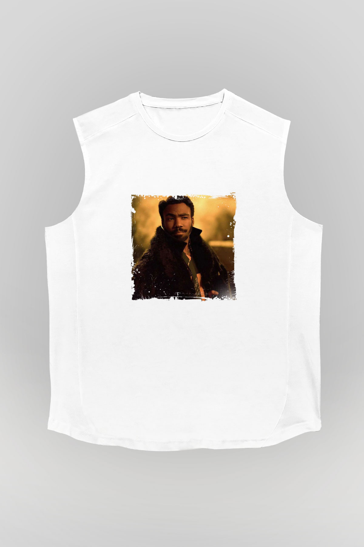 Donald Glover Baskılı Unisex Beyaz Kolsuz Tişört