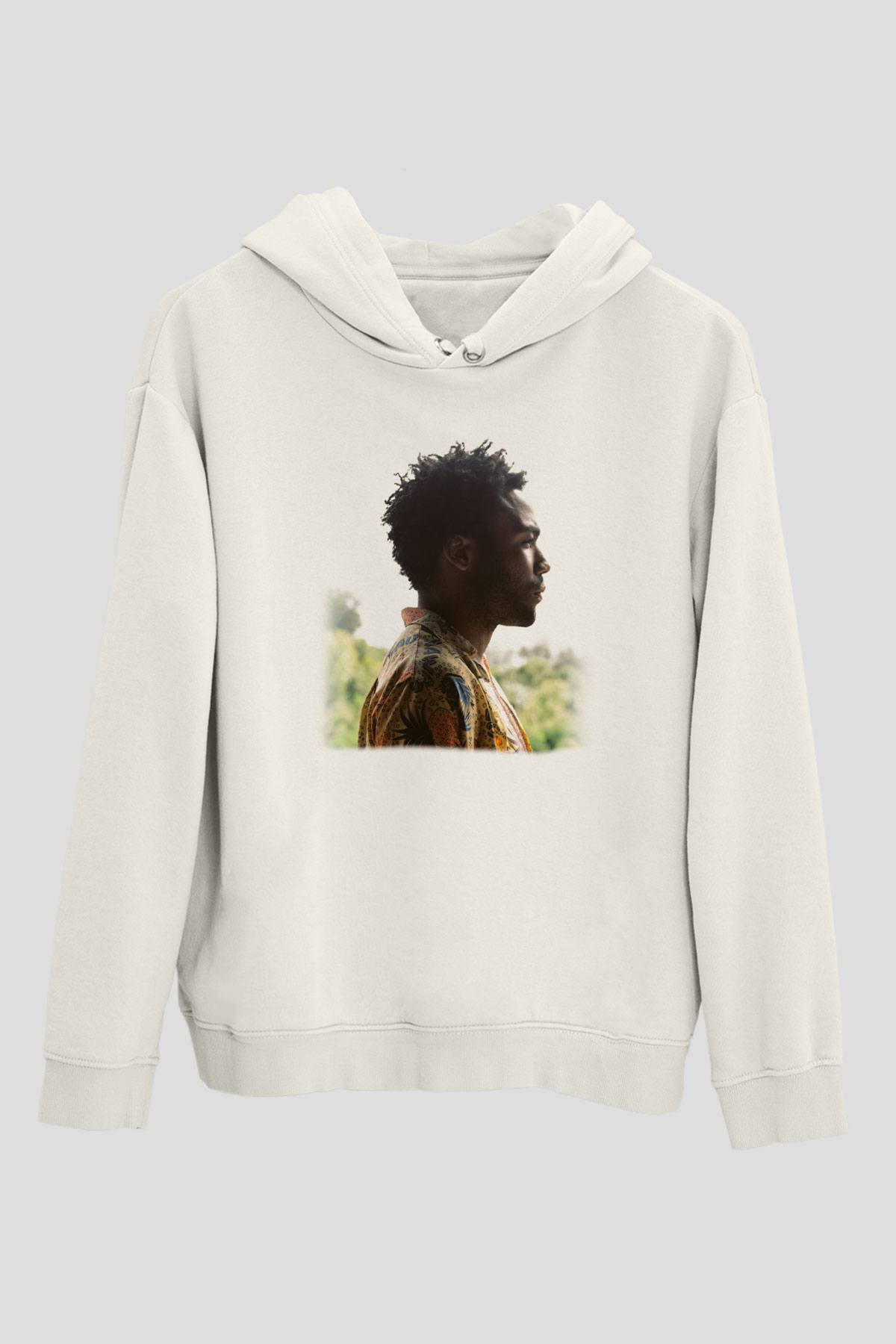 Donald Glover Beyaz Unisex Kapşonlu Sweatshirt