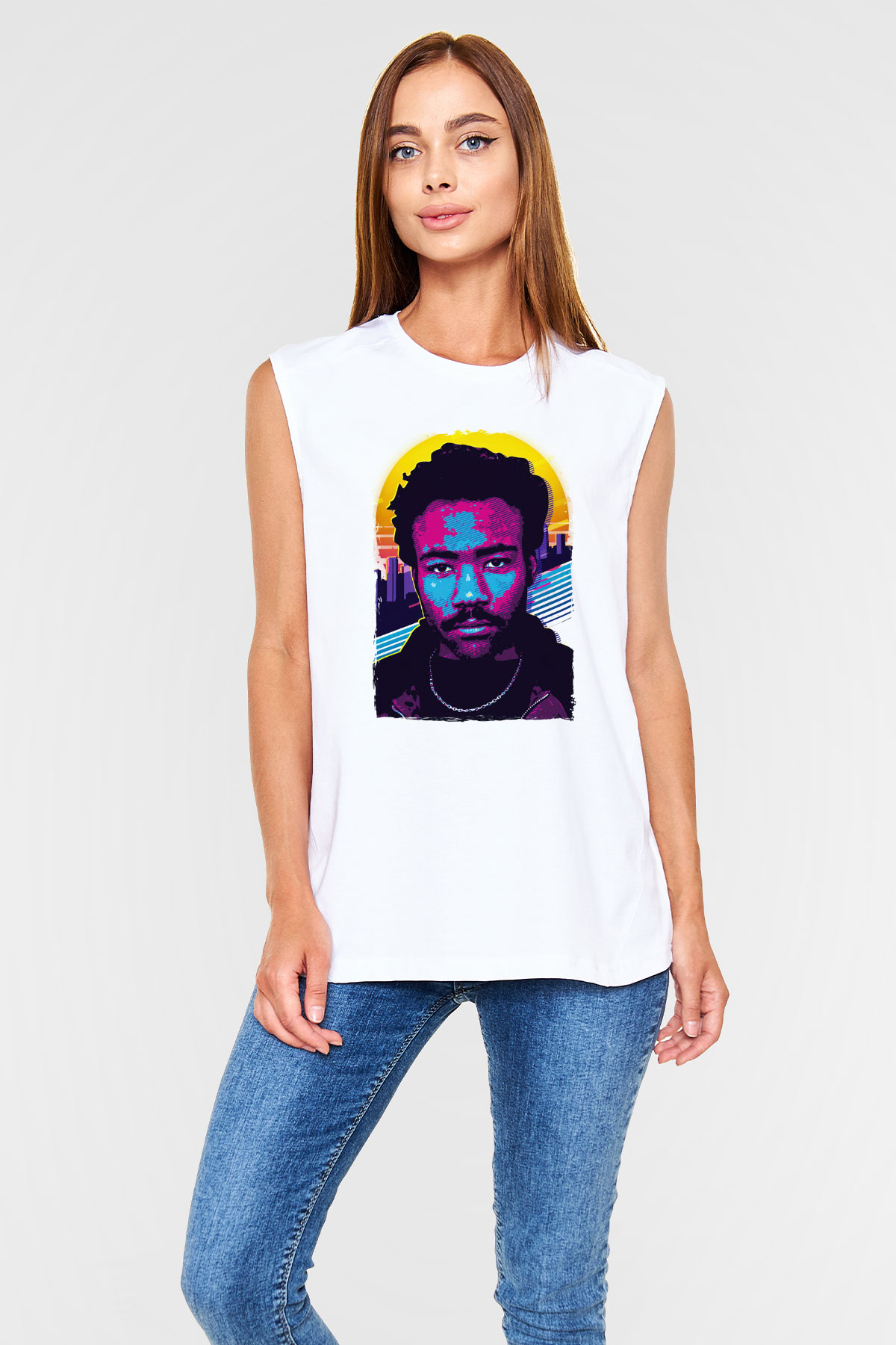 Donald Glover Beyaz Unisex Kolsuz Tişört