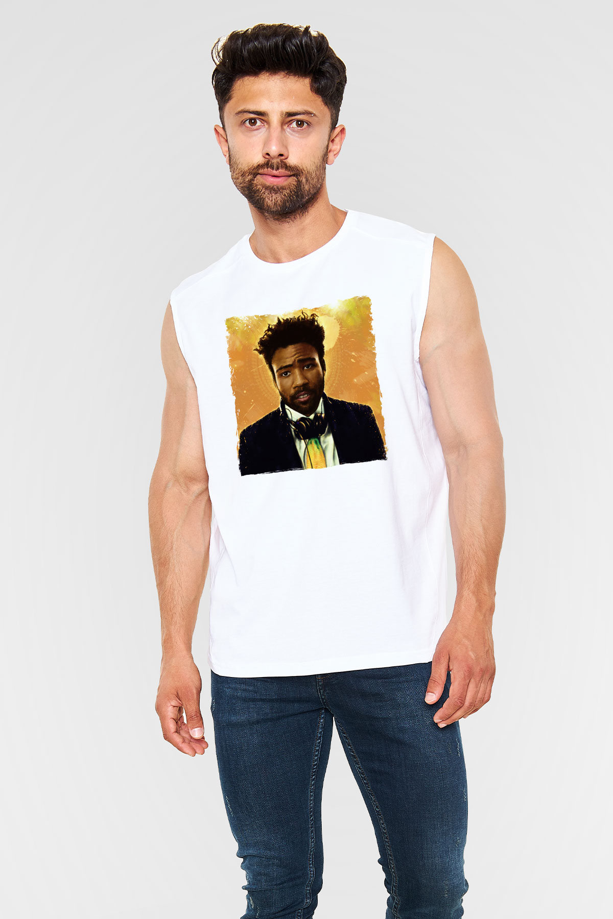 Donald Glover Beyaz Unisex Kolsuz Tişört