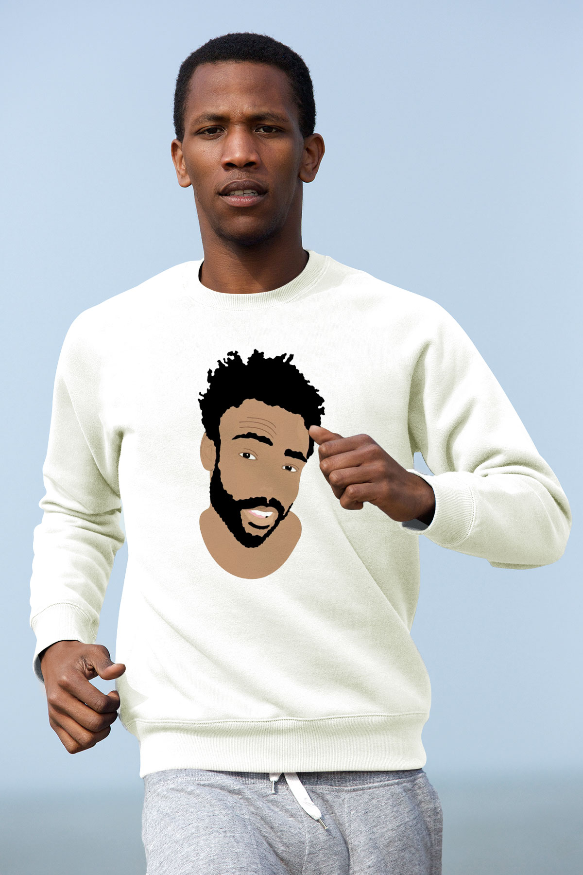 Donald Glover Beyaz Unisex Sweatshirt