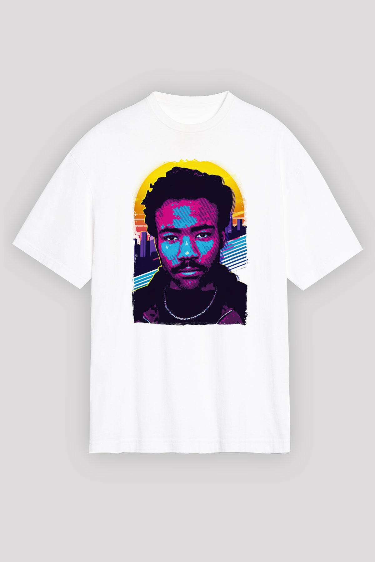 Donald Glover Beyaz Oversize Tişört Oversize T-shirt - TişörtFabrikası