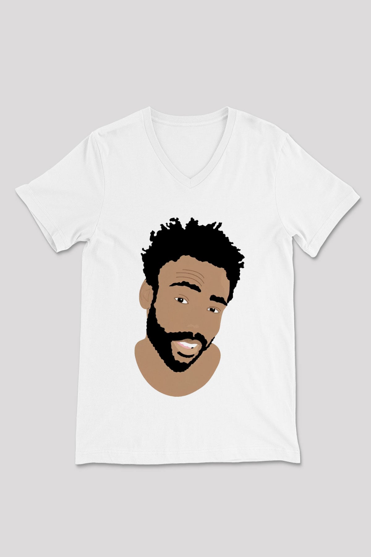 Donald Glover Beyaz Unisex V Yaka Tişört T-Shirt