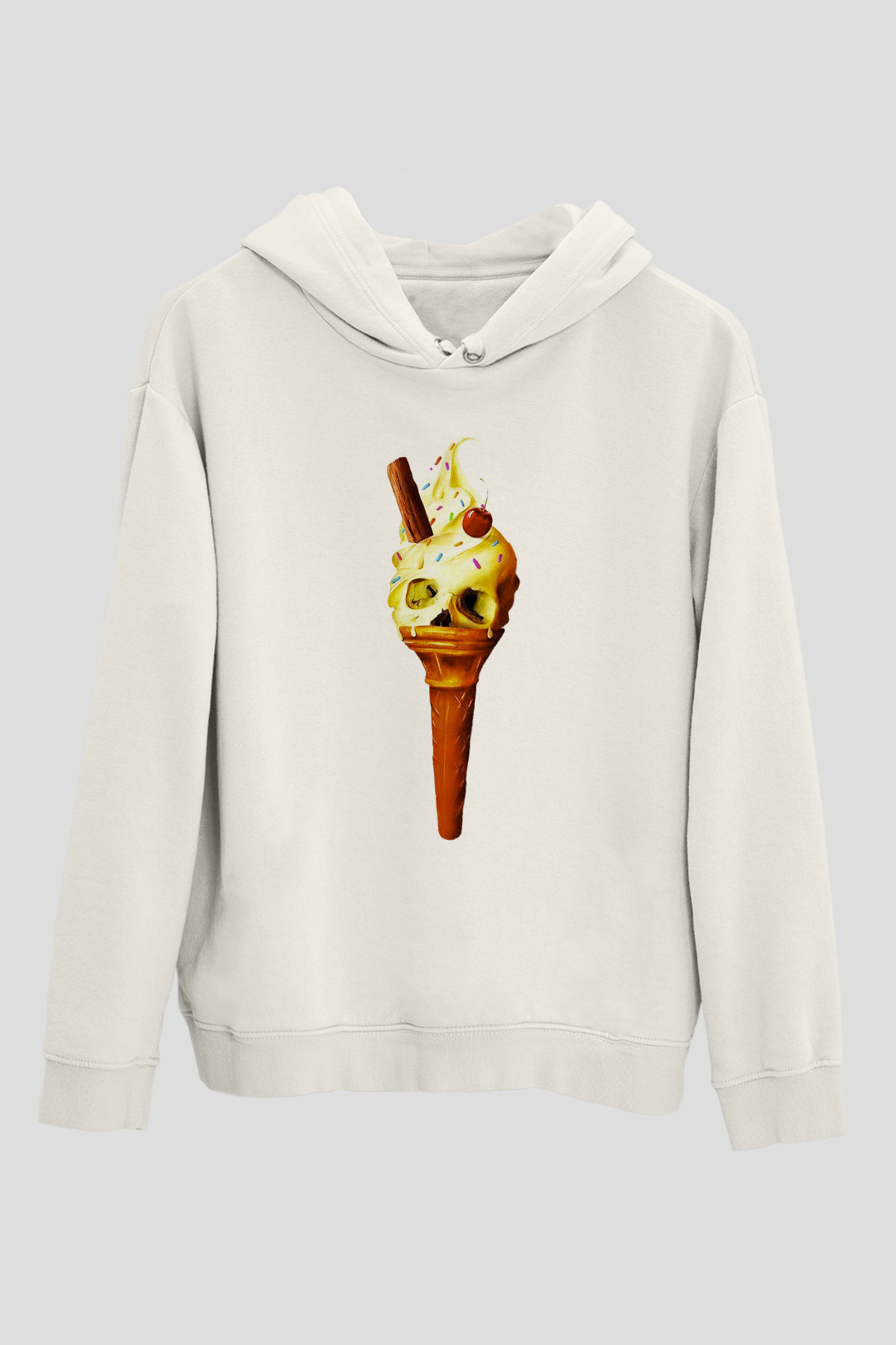 Dondurmacı Beyaz Unisex Hoodie