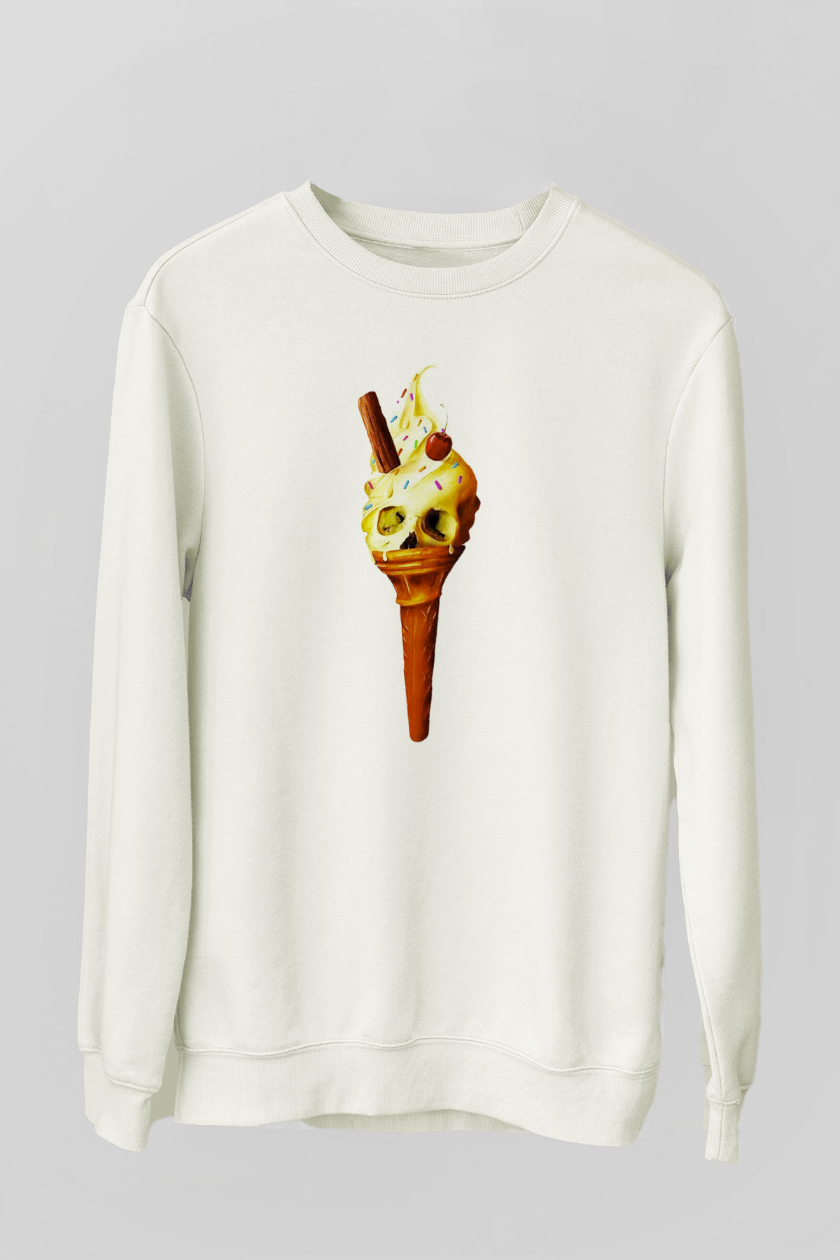 Dondurmacı Beyaz Unisex Sweatshirt