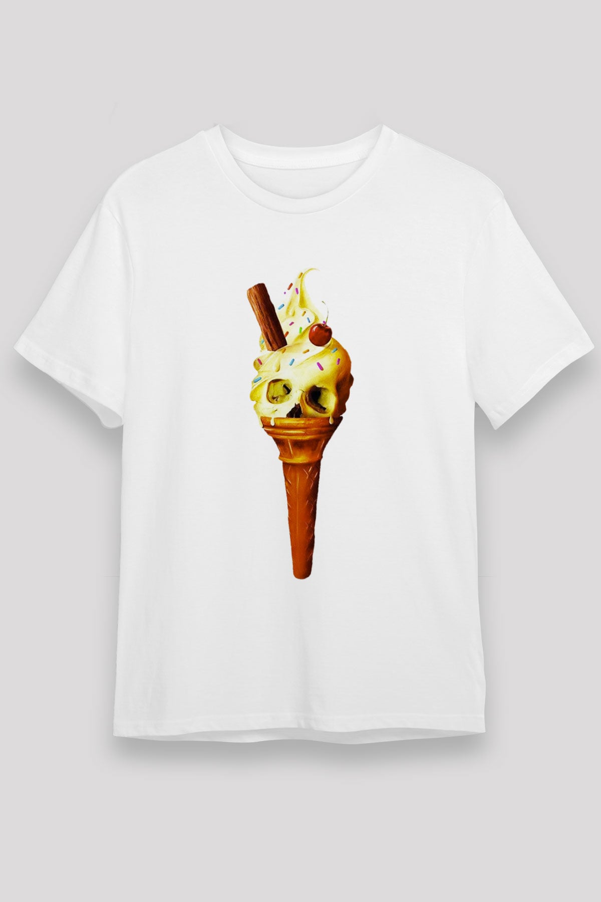 Dondurmacı Beyaz Unisex Tişört T-Shirt - TişörtFabrikası
