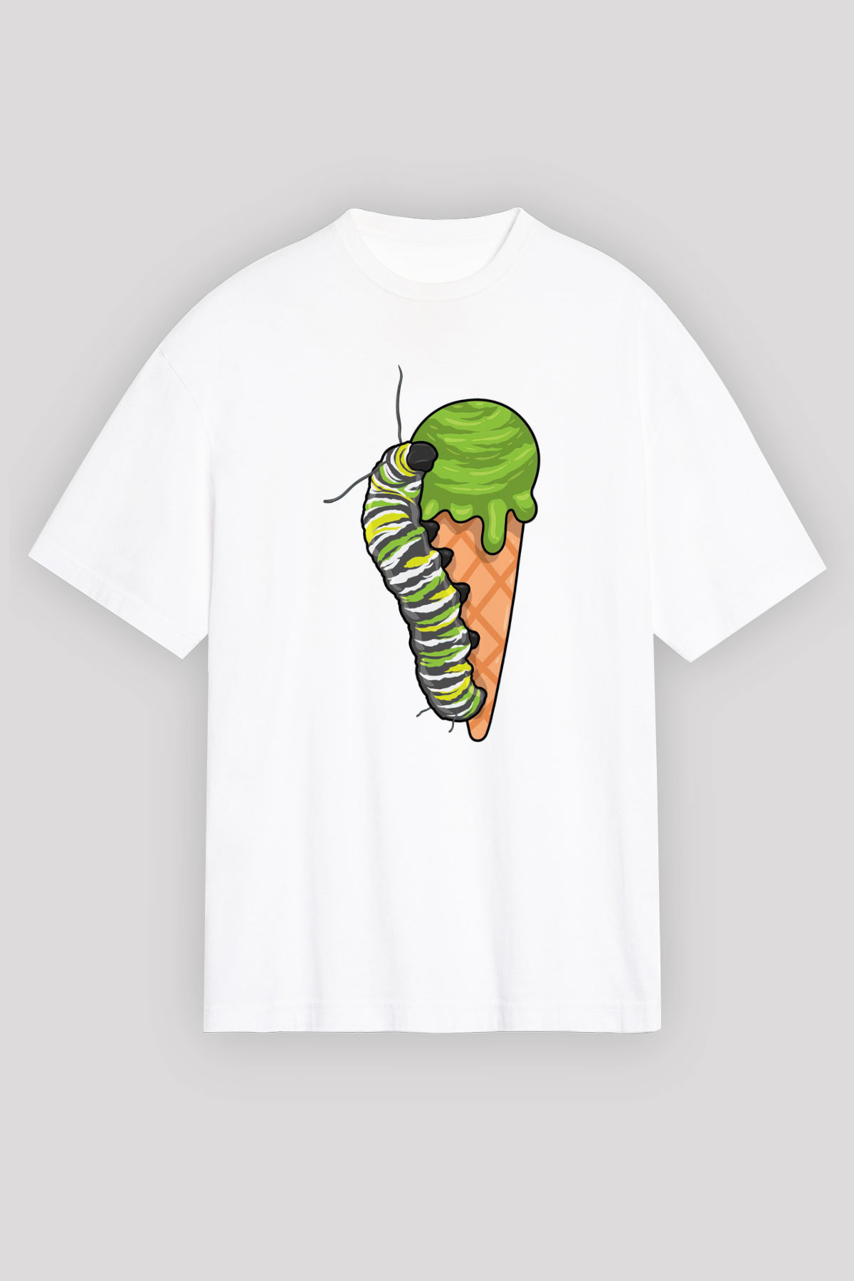 Dondurmacı Beyaz Oversize Tişört Oversize T-shirt - TişörtFabrikası