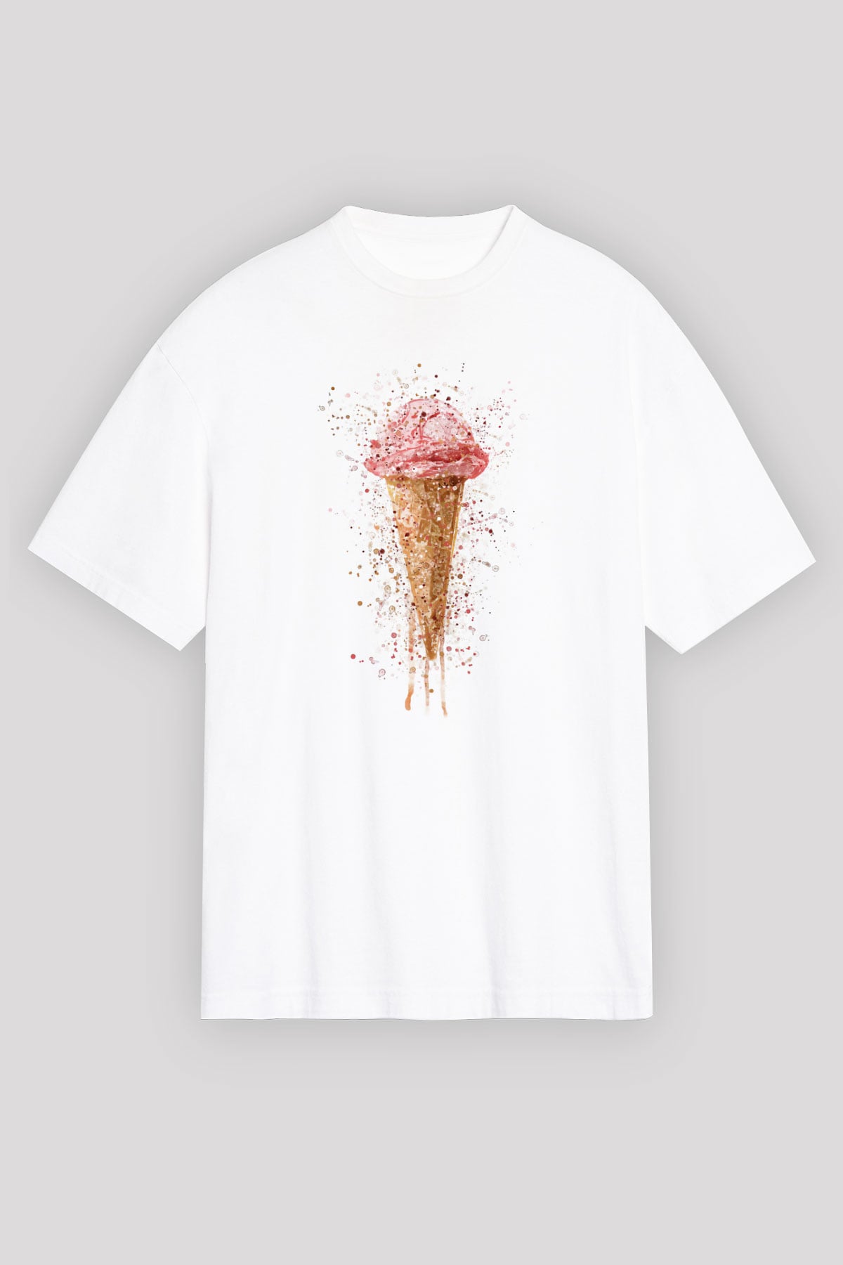 Dondurmacı Beyaz Oversize Tişört Oversize T-shirt - TişörtFabrikası