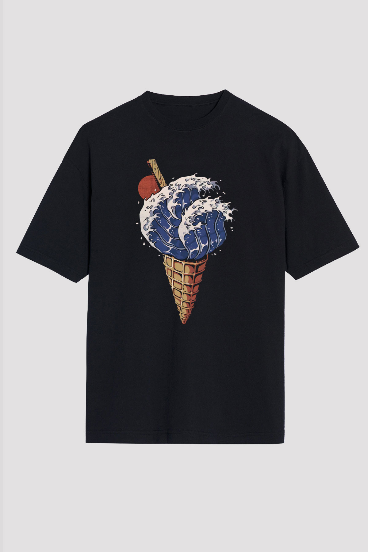 Dondurmacı Siyah Oversize Tişört Oversize T-shirt - TişörtFabrikası