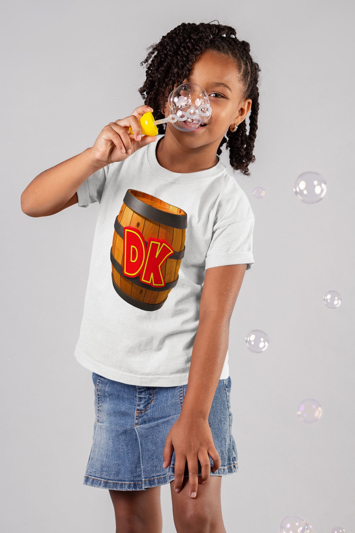 Donkey Kong Baskılı Beyaz Unisex Çocuk Tişört